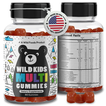 Wild Foods Kids Multivitamin Gummies – Natural Skin, Immune & Bones Support with Kids Vitamins A, C, D, E, B12, Iron & DHA Wild Foods buy supplements canada