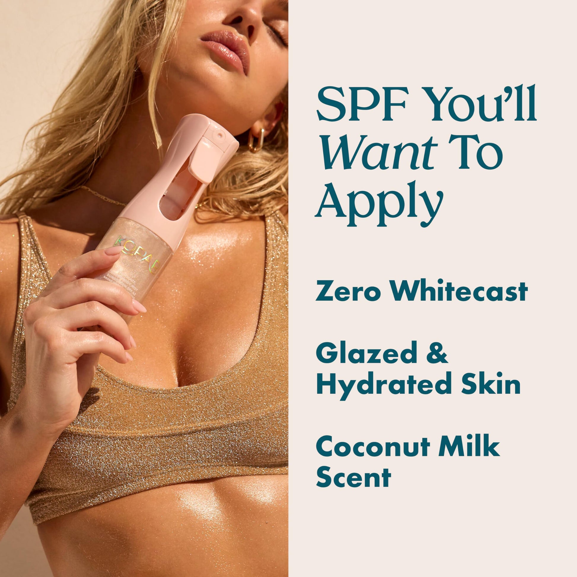 Kopari Rose Gold Sunglaze Sheer Body Mist Sunscreen SPF 42, Infused with Shimmering Body Oil, Hydrating Mist, Hydrates Kopari buy supplements canada