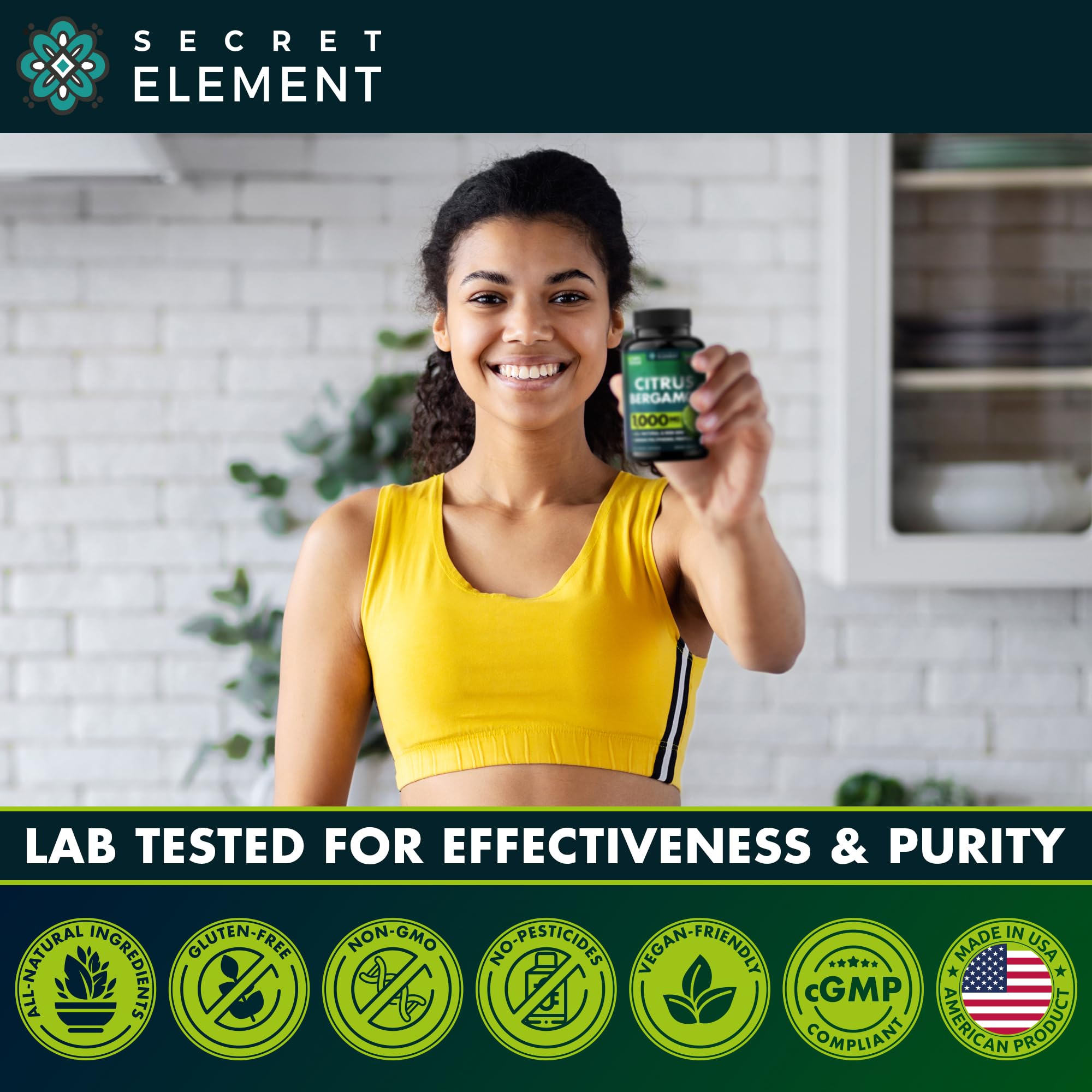 Citrus Bergamot Extract 1000mg - Citrus Bergamot Supplement for Heart, Immune System Secret Element buy supplements canada