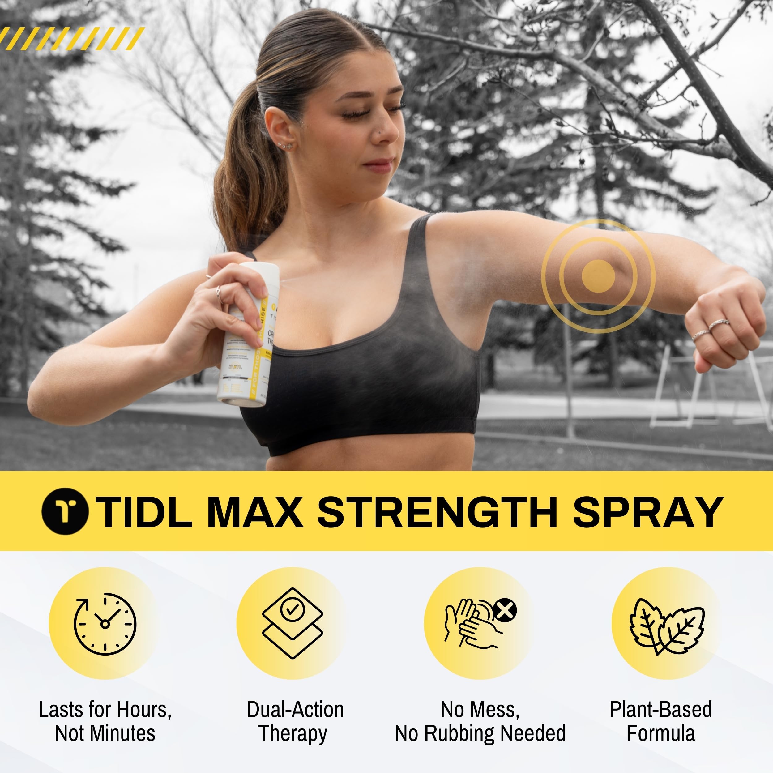 TIDL Cryotherapy Pain Relief Spray, 3 Oz (Pack of 2) Max Strength for Fast-Acting Muscle, Joint & Neck Pain Relief, Plant-Based Menthol & Camphor Pain Reliever, Quick Drying Formula TIDL buy supplements canada