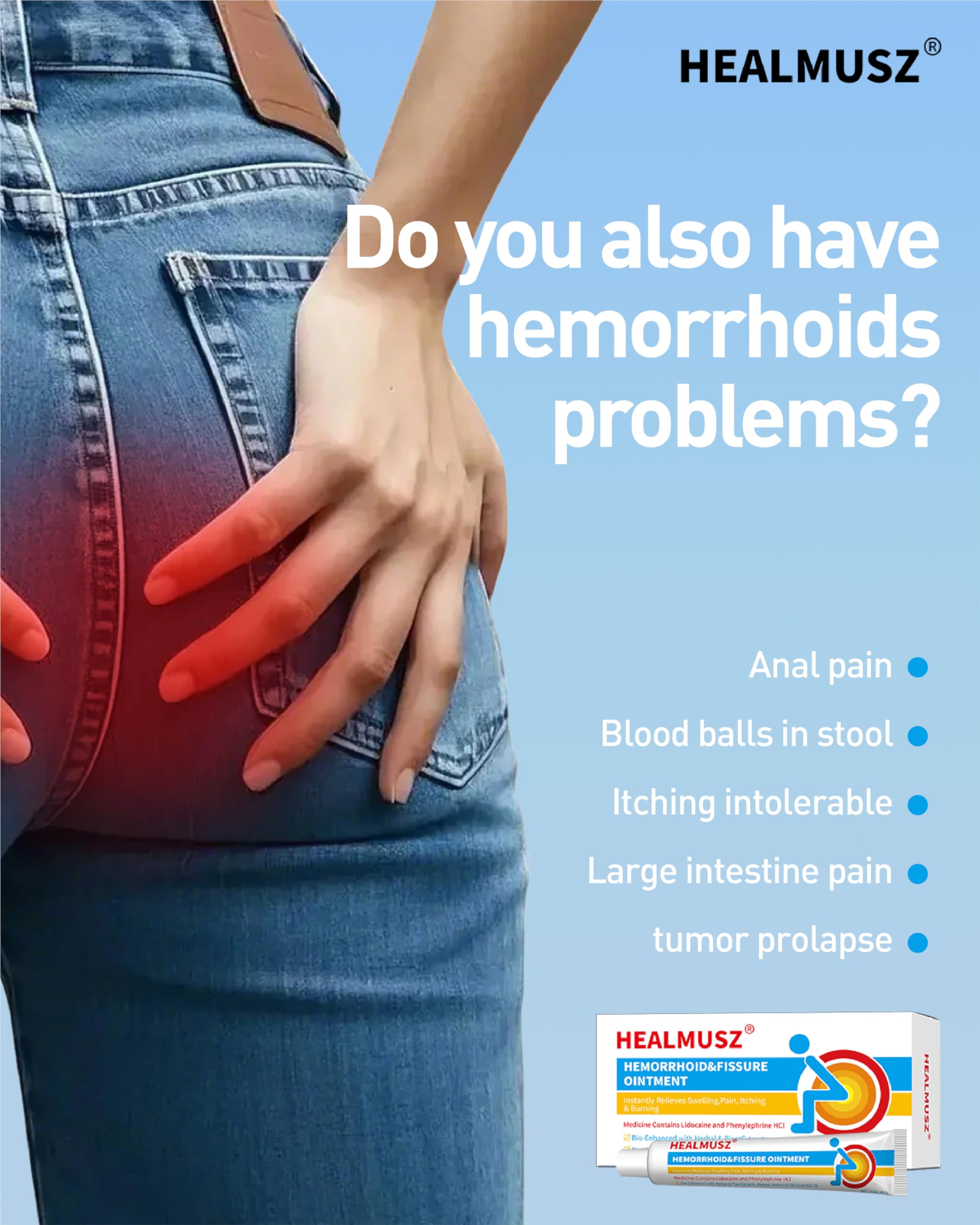 HEALMUSZ Hemorrhoid Fissure Ointment– Hemorrhoid Treatment and Hemorrhoid Cream with Lidocaine and Phenylephrine HCI for Fast Acting Relief of Pain, Swelling, Discomfort, and Itching(1.5 oz) HEALMUSZ buy supplements canada