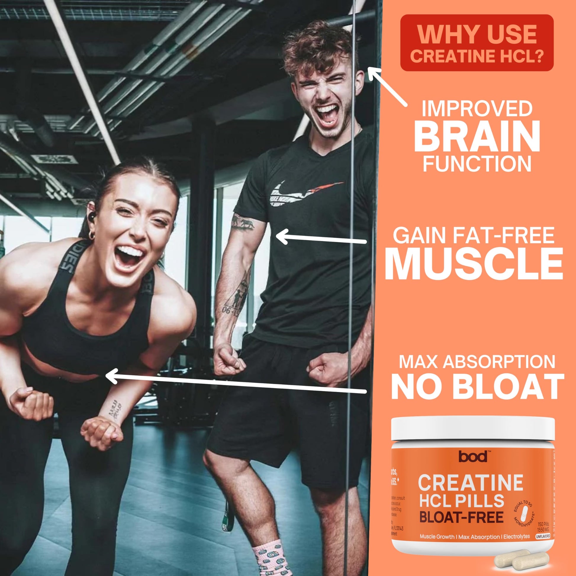 Bod Creatine HCL Capsules – 150 Pills | Creatine Hydrochloride Supplement for Men & Women | Easy-to-Swallow Alternative to Monohydrate Powder, Unflavored & Keto-Friendly Bod buy supplements canada