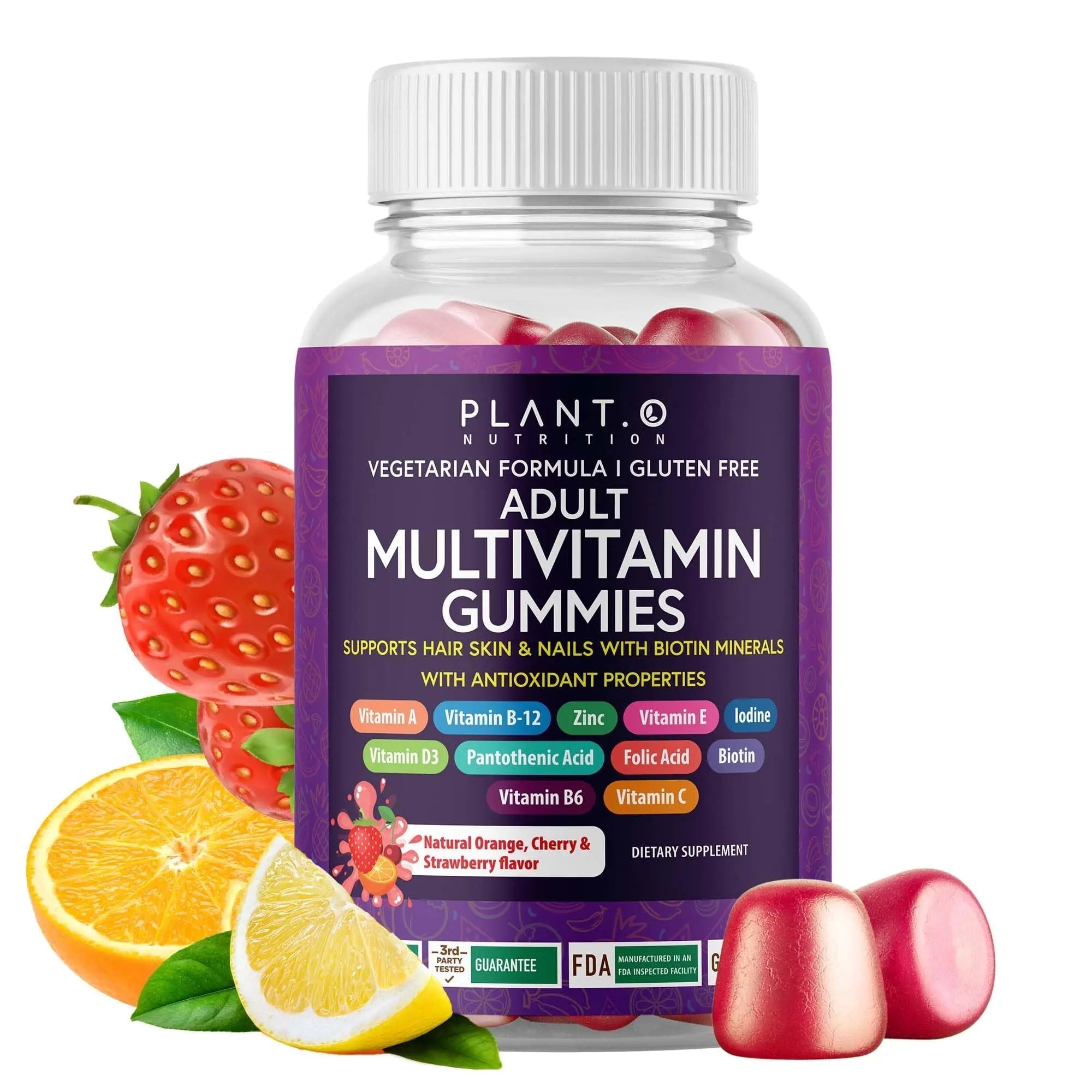 Complete Multivitamin Gummies for Adults – All-in-One Blend of Vitamin A B C D E Zinc and Biotin - Adult Vitamin Gummy for Energy and Immunity PLANT.O NUTRITION buy supplements canada