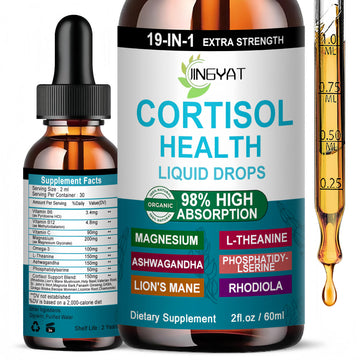 Cortisol Supplements for Women,19-in-1 Cortisol Supplement Liquid Drops w/Magnesium,L-Theanine,Ashwagandha,Omega-3, High Absorption Hormone Balanced for Women Drops - Sleep Focus Mood, Non-GMO JINGYAT buy supplements canada
