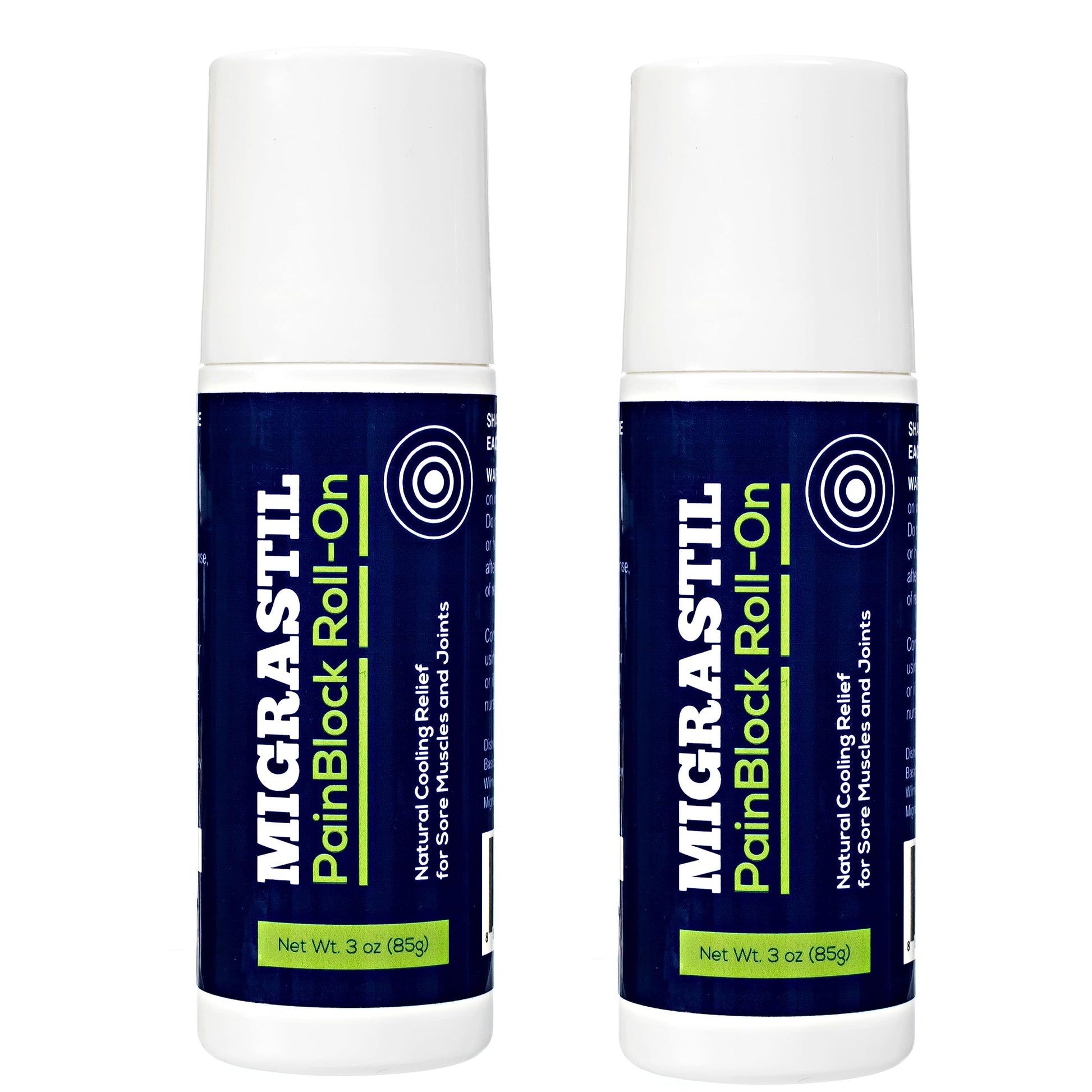 Migrastil PainBlock Roll-On 3 oz - Topical Roll-On for Muscle Aches, Cramps, Joint & Nerve Discomfort. Works Great on Shoulders, Neck, Feet, Knees, Legs, Back, Elbows, HIPS, Etc. (2) Basic Vigor buy supplements canada