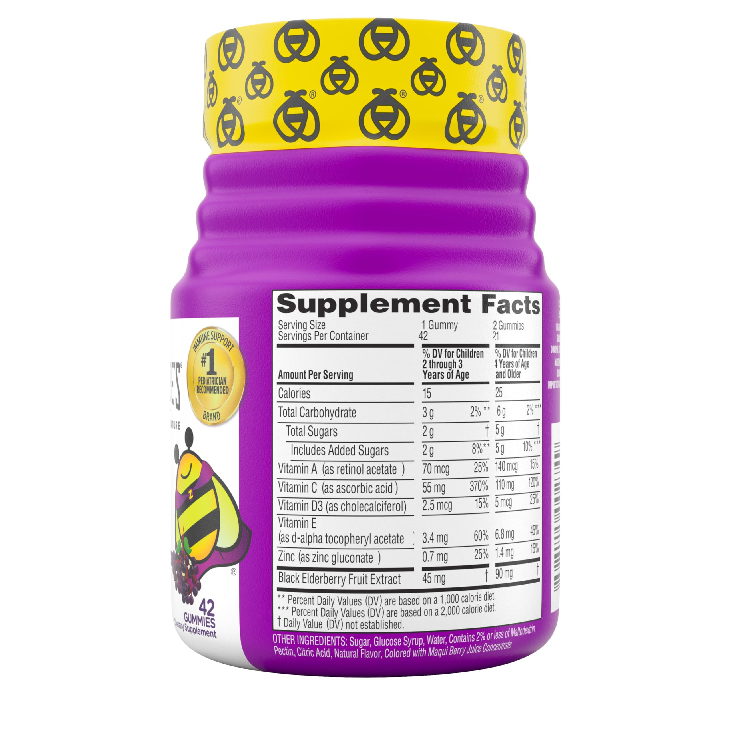 Zarbee’s Kids Elderberry Immune Support Supplement Gummies, Vitamins A C D3 E & Zinc, Elderberry Extract, Gluten & Gelatin Free Zarbee's buy supplements canada