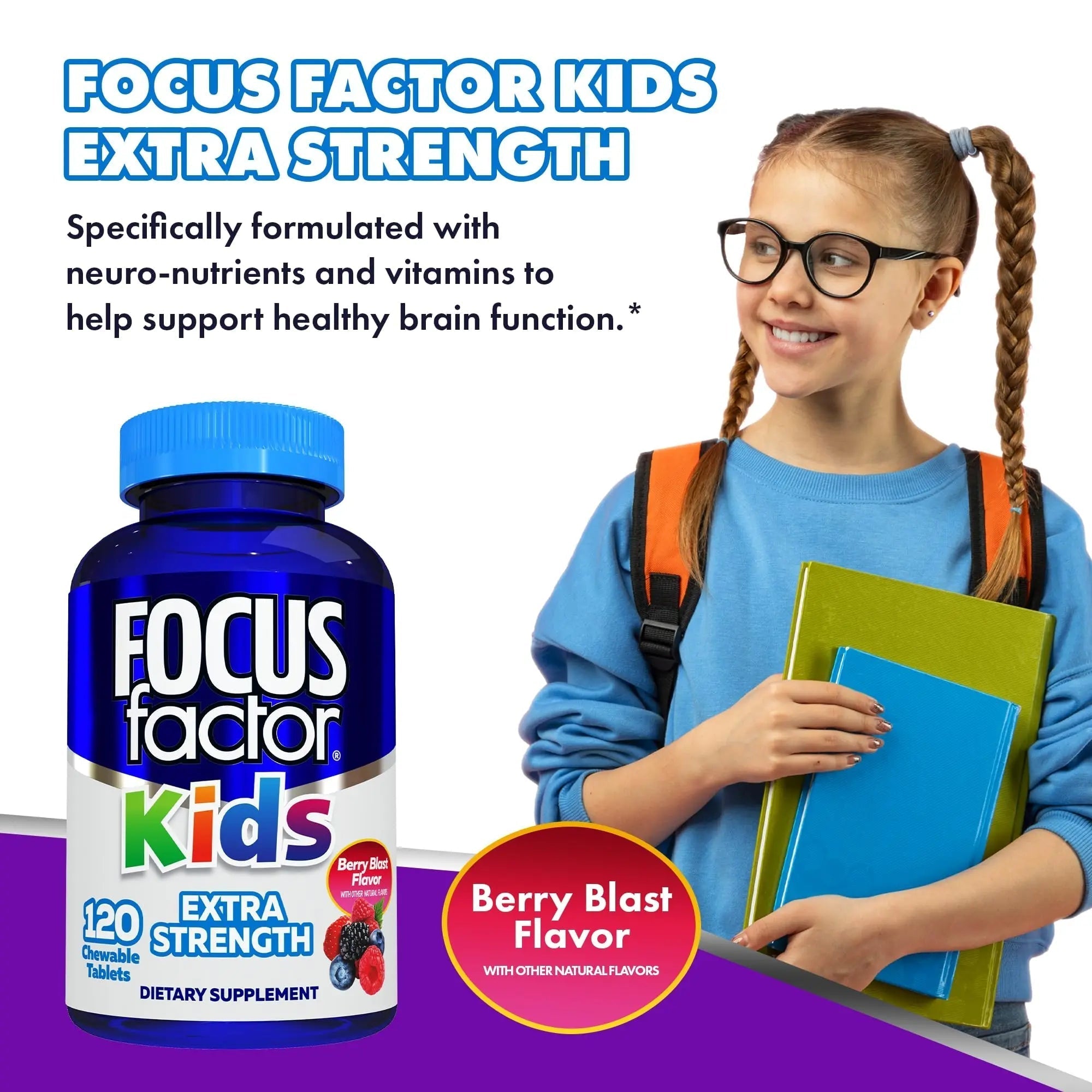 Focus Factor Kids Extra Strength Daily Chewable for Brain Health Support, 120 Count – Vitamins - Quality Formula Focus Factor buy supplements canada