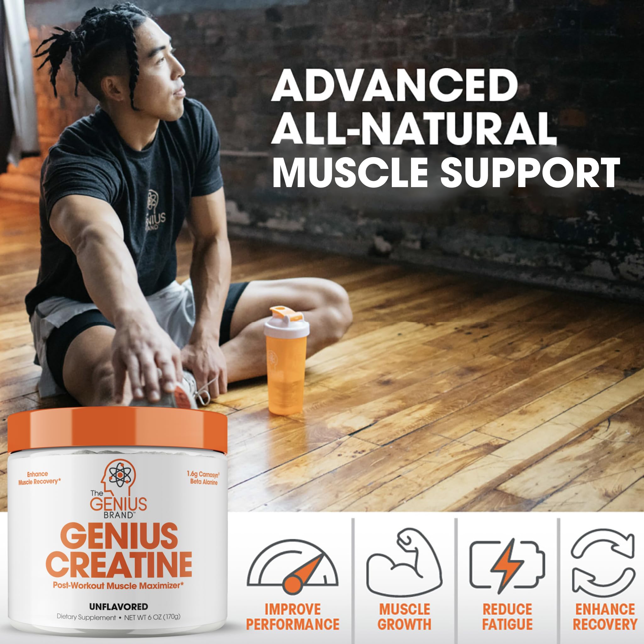 Genius Pre Workout Powder, Blue Razz, and Genius Micronized Creatine Monohydrate The Genius Brand buy supplements canada