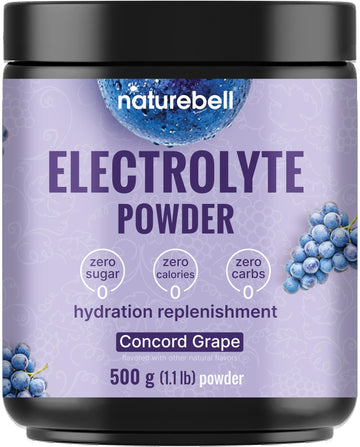 NatureBell Electrolytes Powder No Sugar, 500g (76 Servings) | Keto Fast Hydration Powder, Carnivore-Friendly Electrolyte – 1,000mg High Potassium, Minerals, NatureBell buy supplements canada