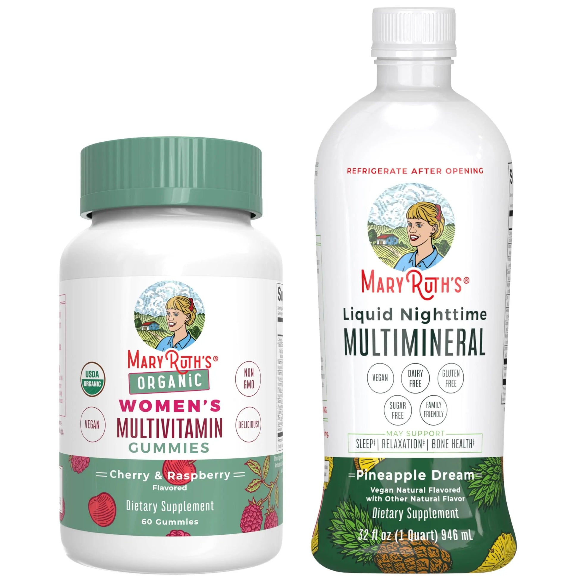 MaryRuth's Multivitamin Gummies for Women (Cherry & Raspberry) & Liquid Nighttime Multimineral (Pineapple) | Clean Label Project Verified MARYRUTH'S buy supplements canada