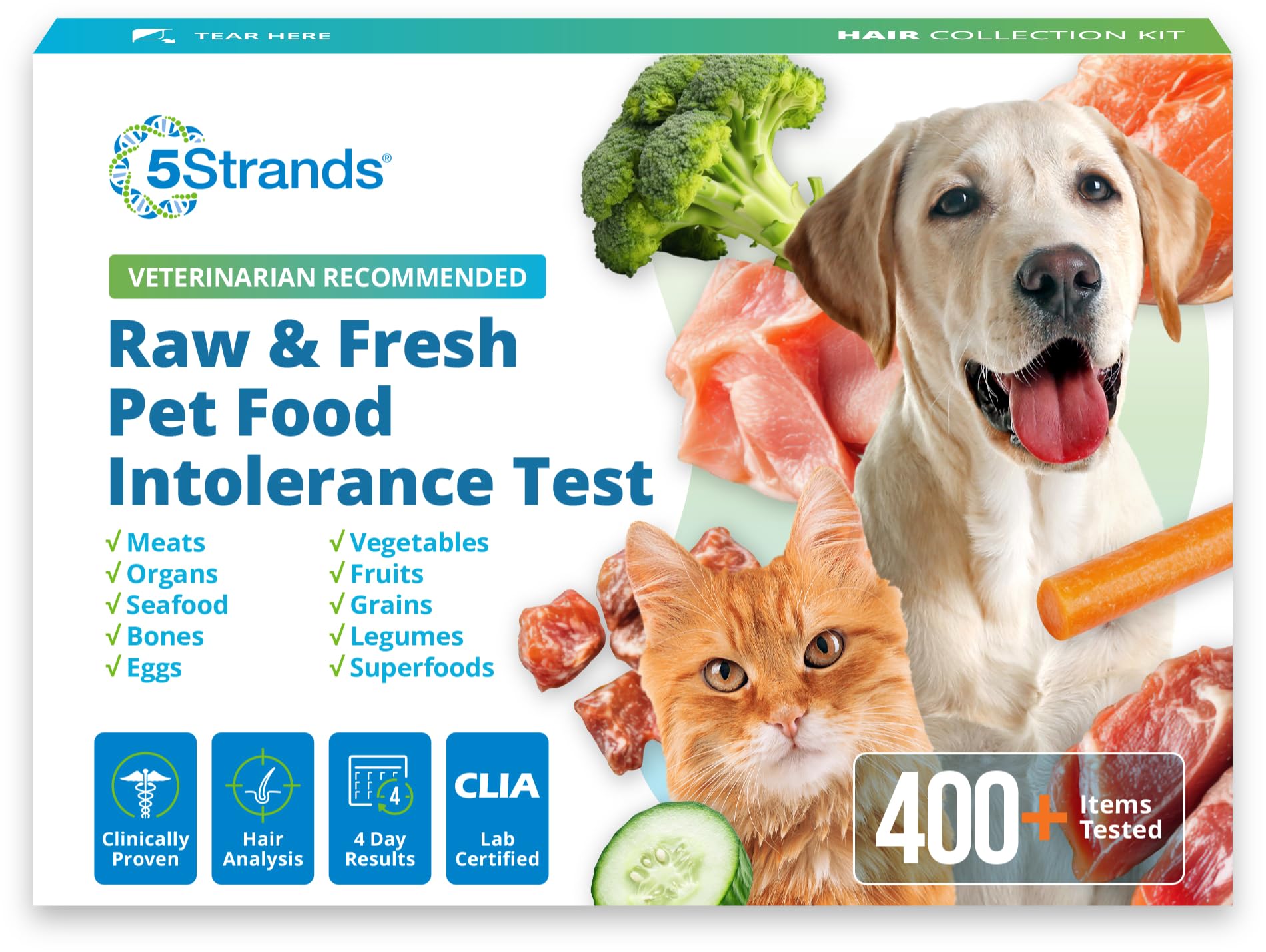5Strands Raw & Fresh Pet Food Intolerance Test, at Home Gut Health Test for Dogs & Cats, 400+ Raw & Gently Cooked Fresh Food Items Tested, Accurate for All Ages & Breeds, Fast 4 Day Results 5Strands buy supplements canada
