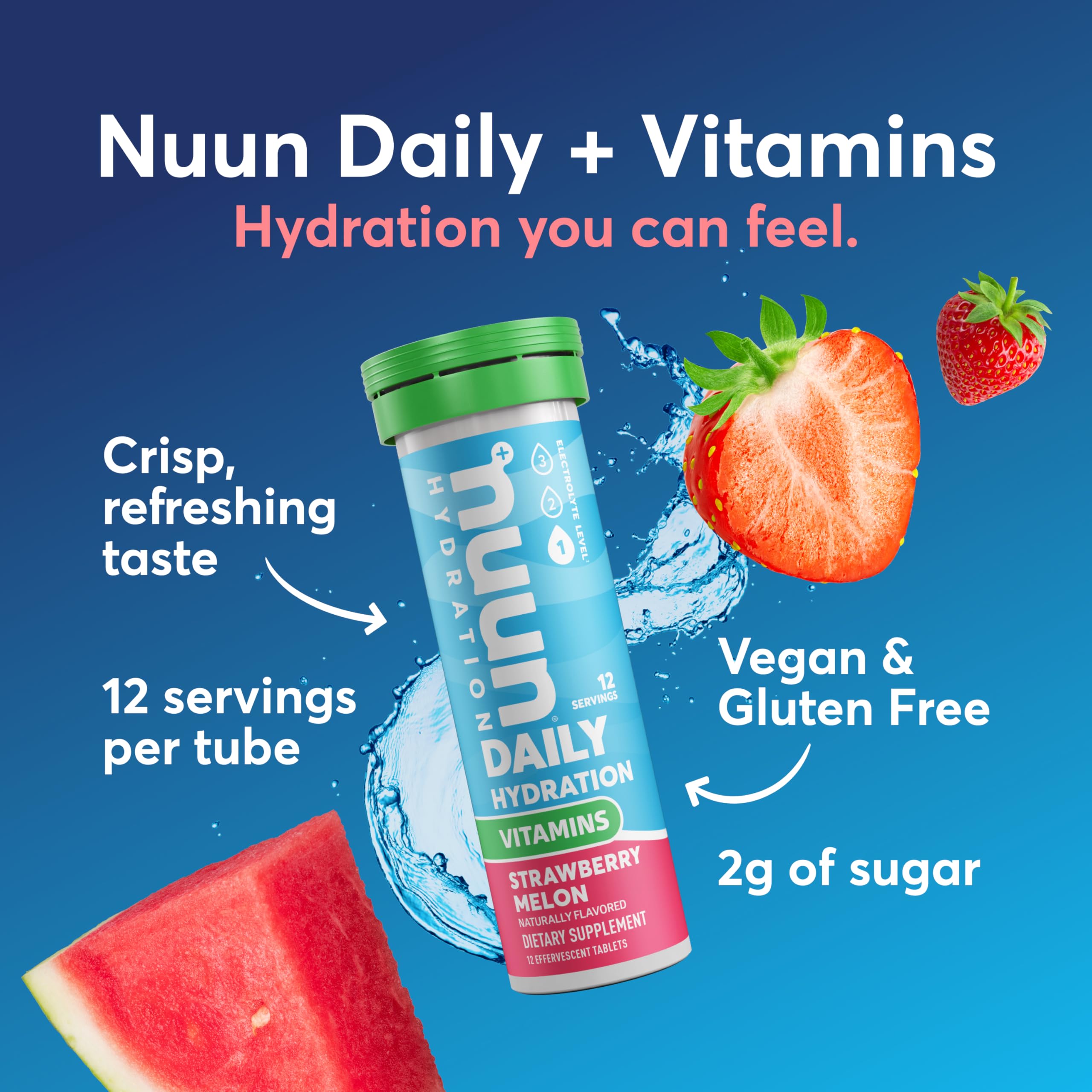 Nuun Vitamins Electrolyte Tablets with Vitamin D, C, E, A, & B6, Folic Acid, Magnesium & 4 Other Essential Electrolytes, Gluten Free & Vegan Nuun buy supplements canada