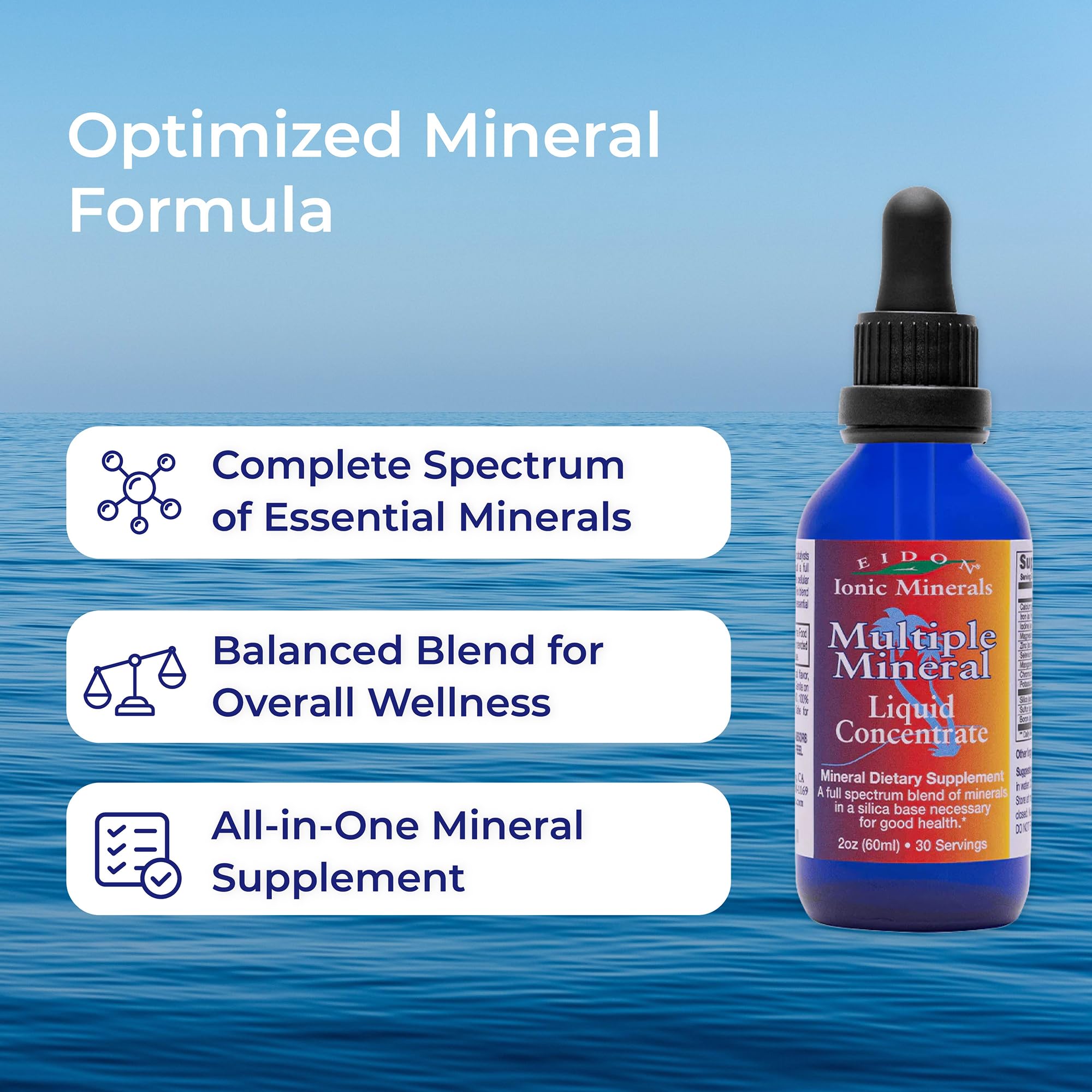 Eidon Multiple Minerals Supplement - Ionic Trace Mineral Drops for Water, with Zinc, Potassium, Chromium, & Magnesium, Natural Liquid Vitamins, Sugar Free & Bioavailable, for Men & Women - 18 oz Eidon Ionic Minerals buy supplements canada