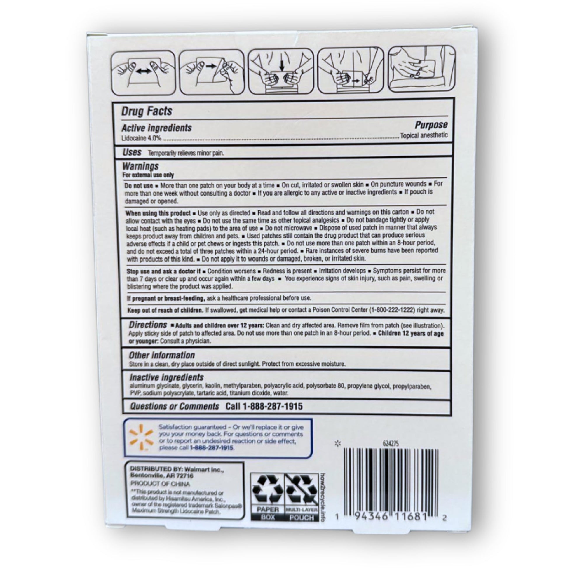 Topical anesthetic 4% Patch- 6 Count (Pack of 1), Boxed By Fusion Shop Store FUSION SHOP STORE Smart choices, meaningful life! buy supplements canada