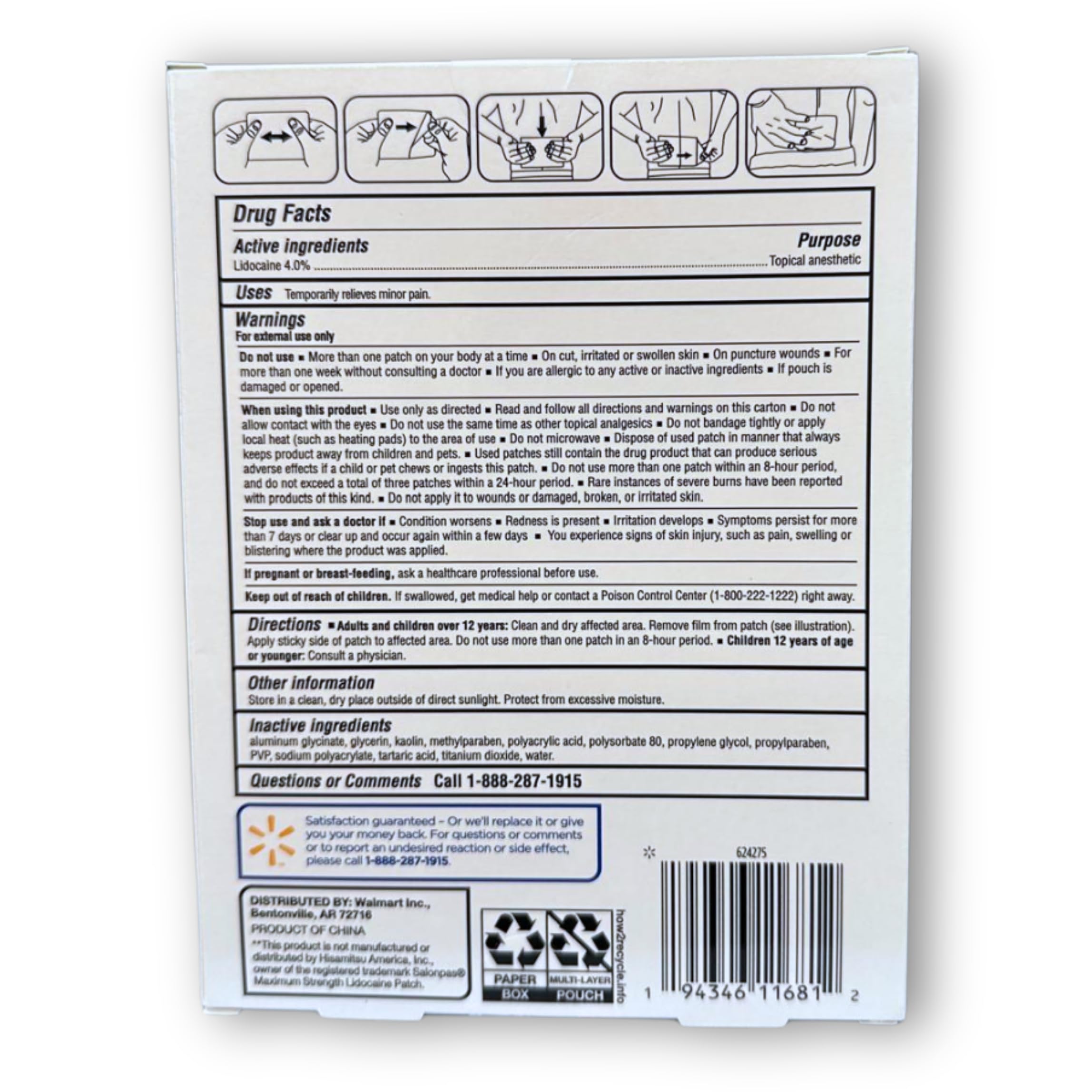 Topical anesthetic 4% Patch- 6 Count (Pack of 1), Boxed By Fusion Shop Store FUSION SHOP STORE Smart choices, meaningful life! buy supplements canada