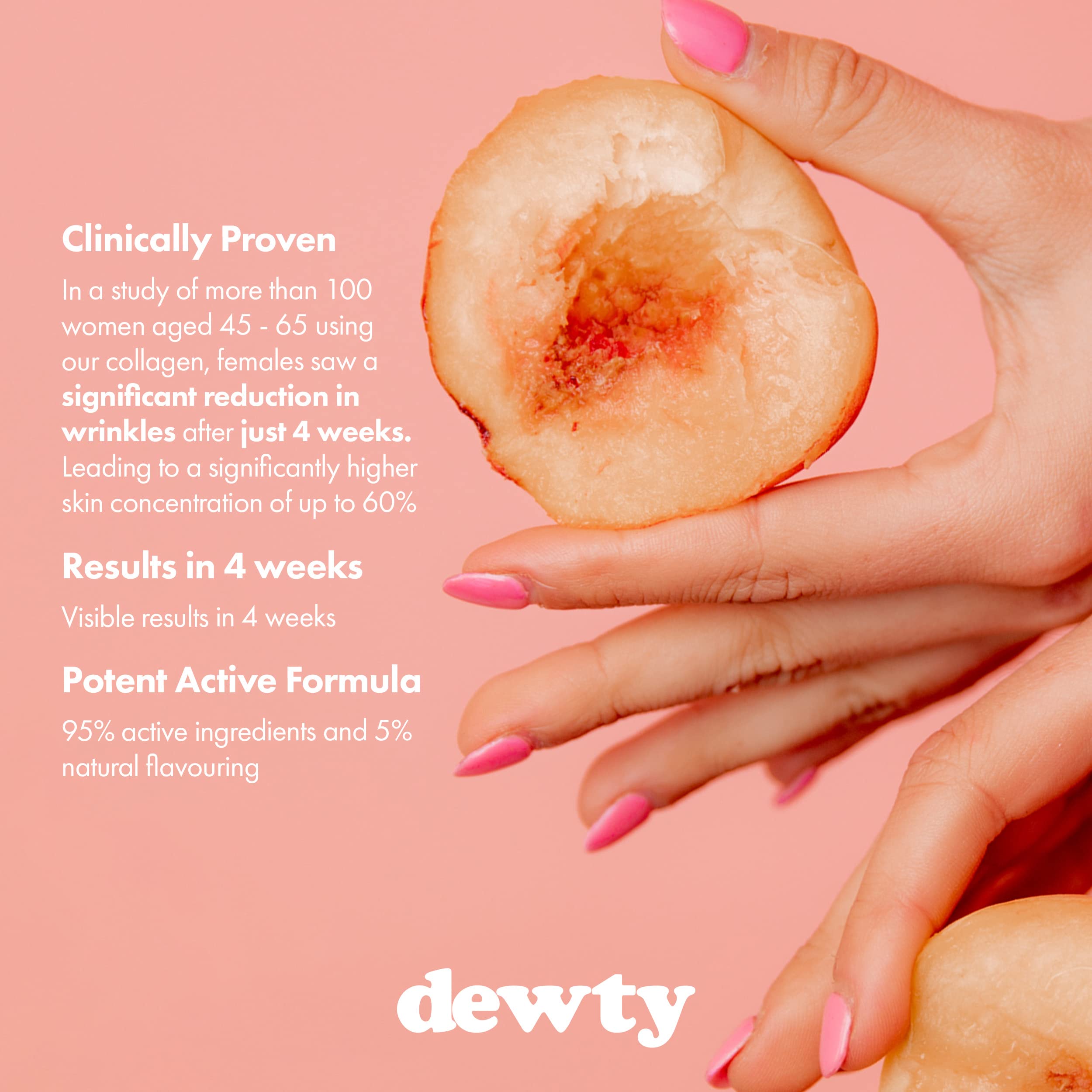 Dewty Collagen Drink - Peach Flavour Daily Collagen Supplements for Women - Individual Collagen Sachets Dewty buy supplements canada