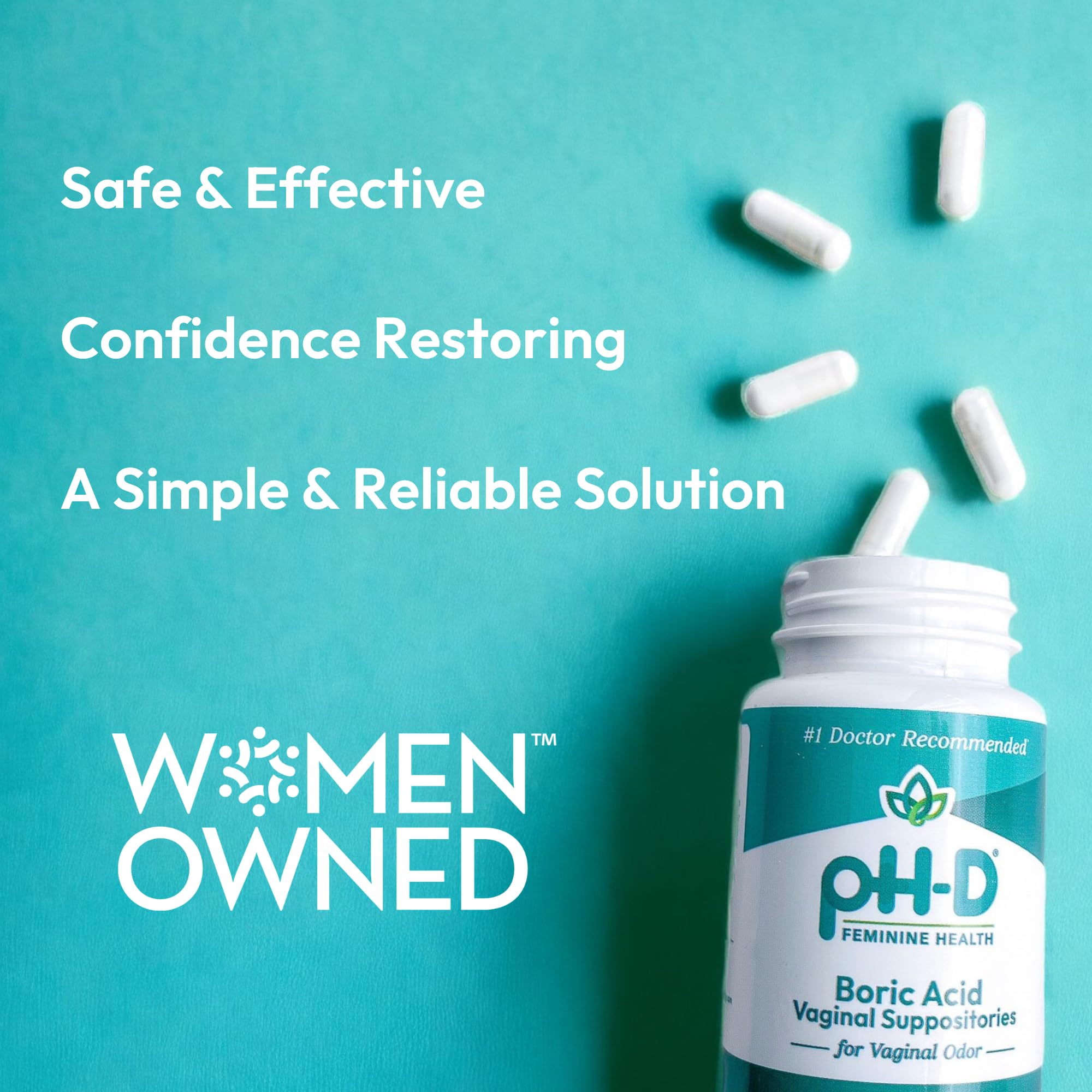 pH-D Feminine Health - 600 mg Boric Acid Suppositories - Woman Owned - for Vaginal Odor Use - 36 Count pH-D Feminine Health Support buy supplements canada