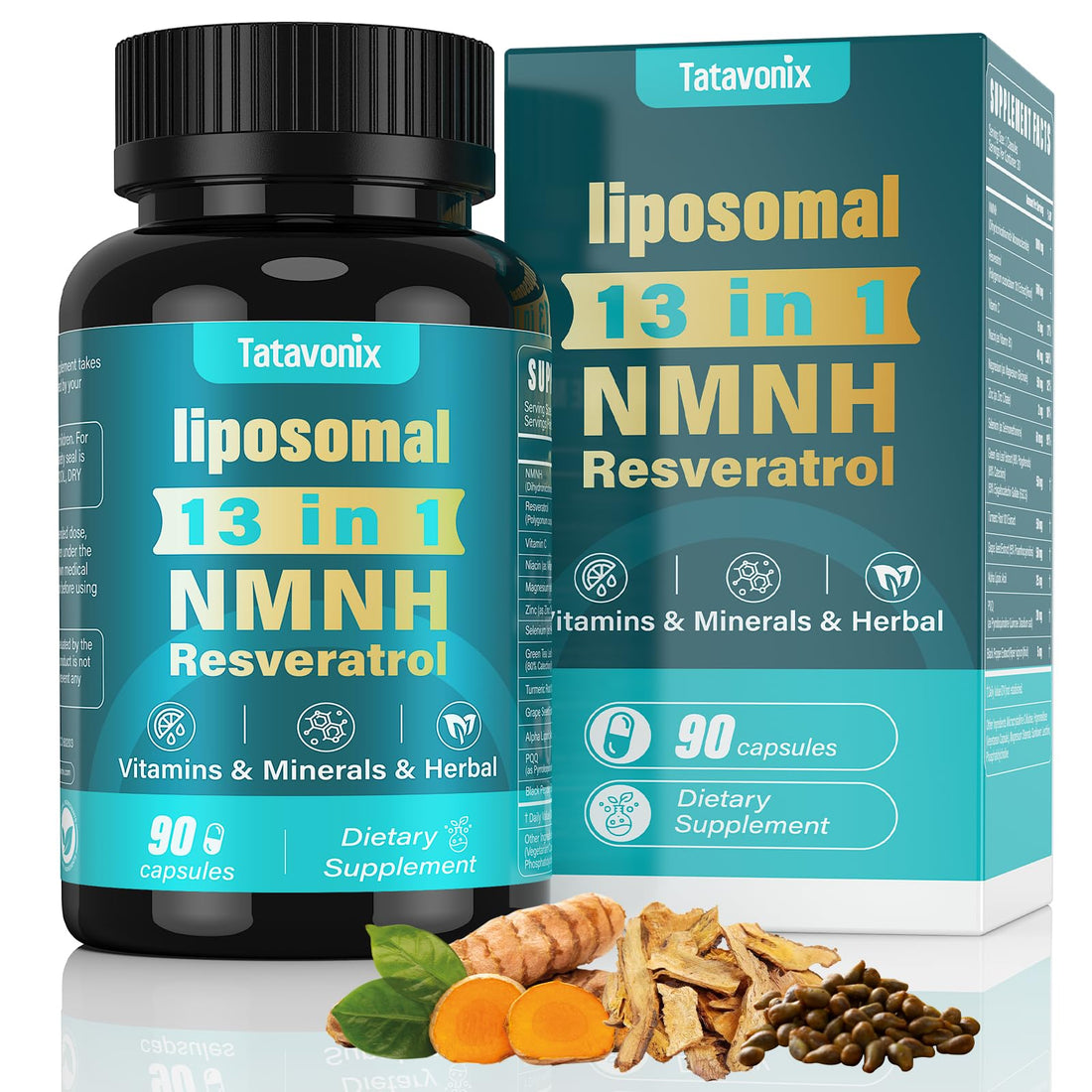 NMNH (Dihydronicotinamide Mononucleotide) 1000mg per Serving - NMN Alternative with Liposomal NAD+, Resveratrol & PQQ| Non-GMO, Gluten-Free | Supports Energy, Focus & Healthy Aging | 90 Capsules Tatavonix buy supplements canada