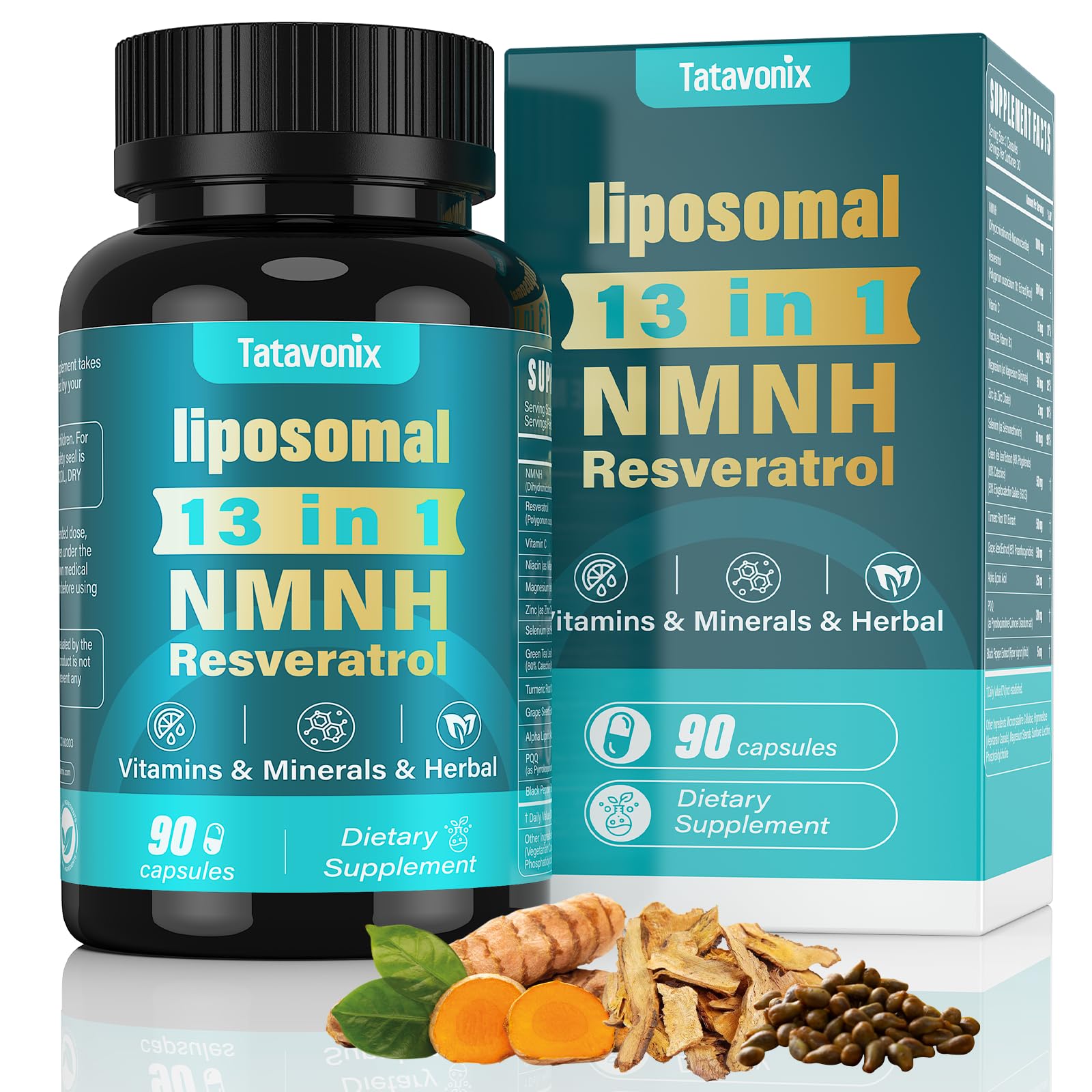 NMNH (Dihydronicotinamide Mononucleotide) 1000mg per Serving - NMN Alternative with Liposomal NAD+, Resveratrol & PQQ| Non-GMO, Gluten-Free | Supports Energy, Focus & Healthy Aging | 90 Capsules Tatavonix buy supplements canada