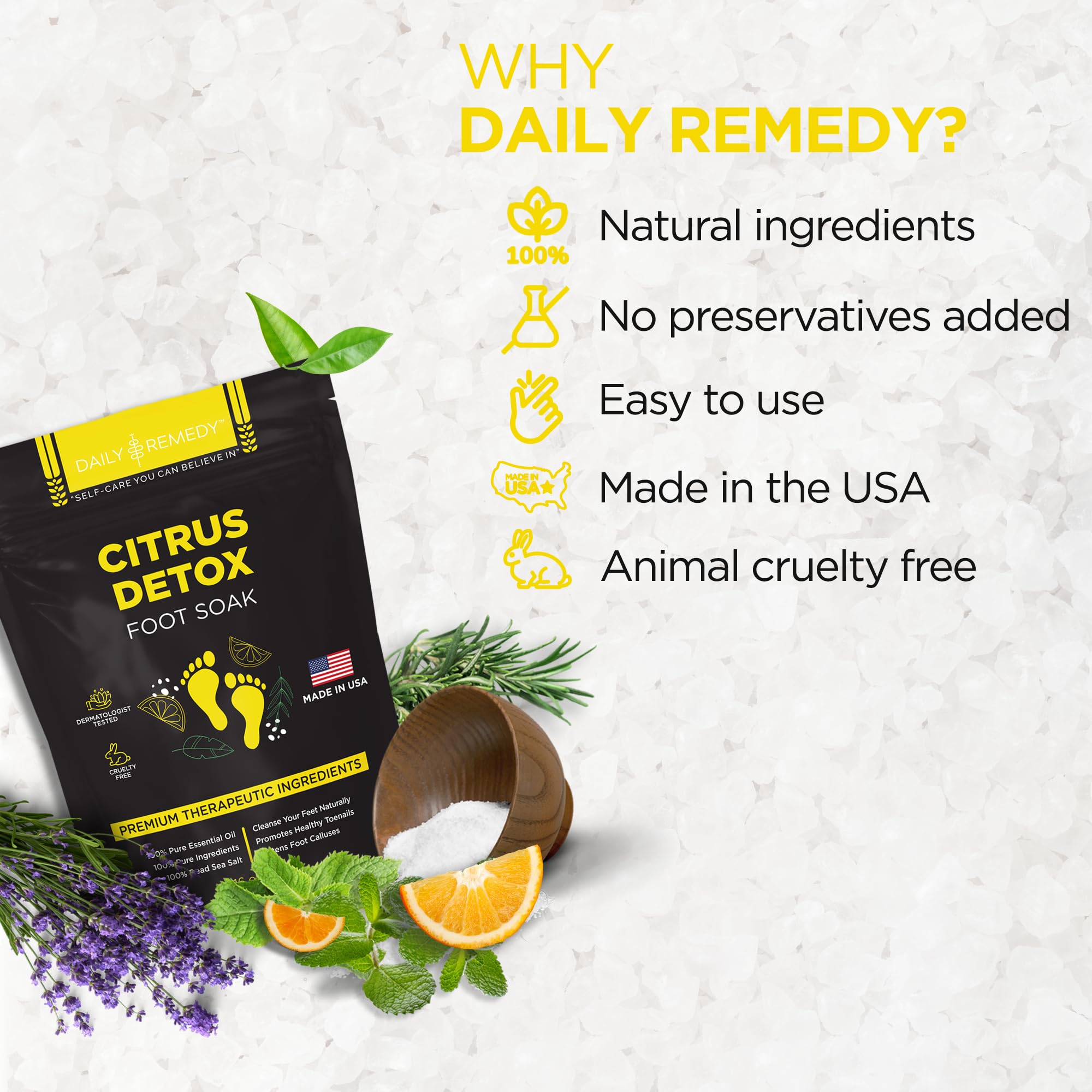 Citrus Detox Foot Soak with Epsom Salt - for Foot Callus, Immune Boost, Damaged Toenail DAILY REMEDY buy supplements canada
