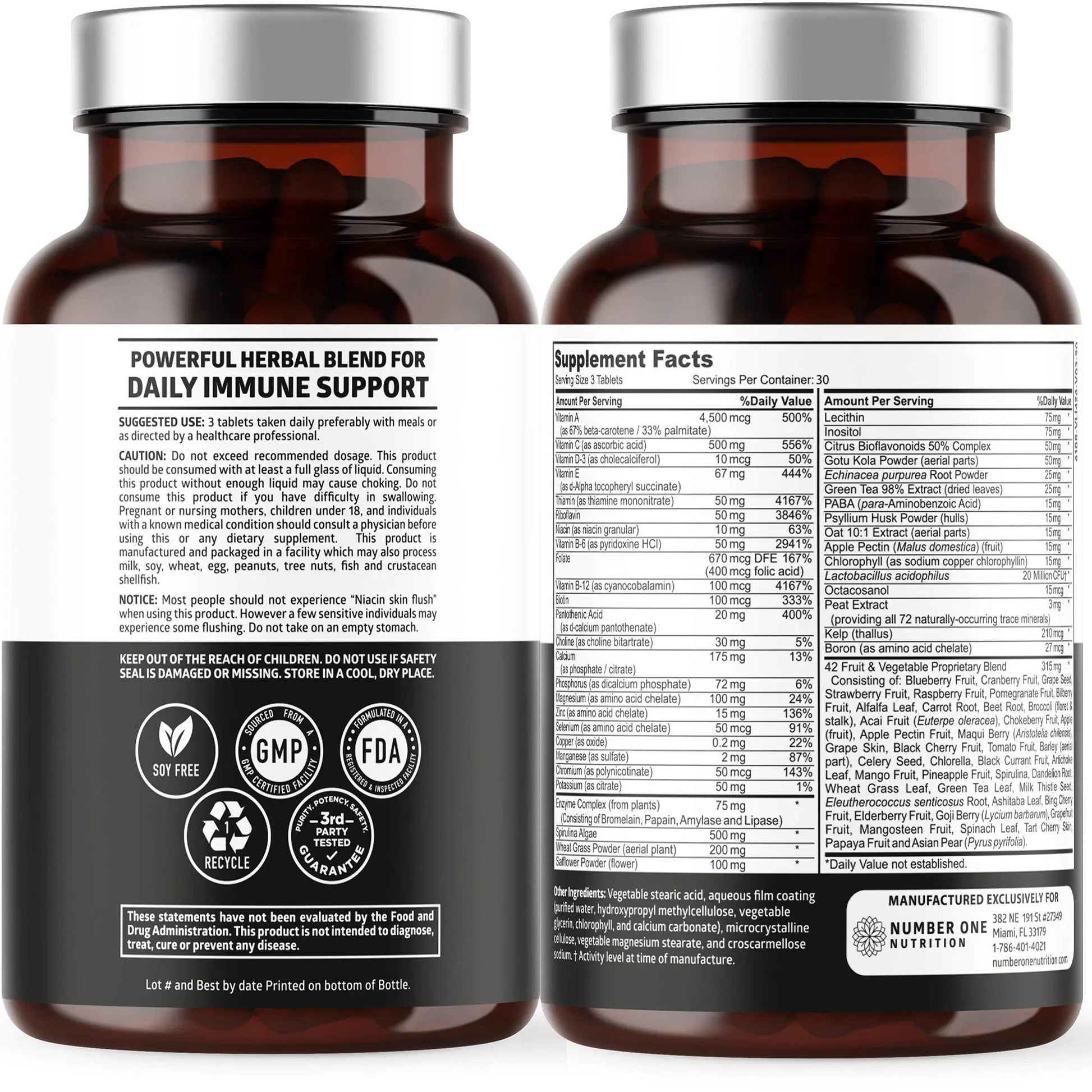 N1N Premium Plant Based Multivitamin [42 Powerful Ingredients] Men & Women Daily Multivitamins with Raw Veggies and Fruits, Probiotics Number One Nutrition buy supplements canada