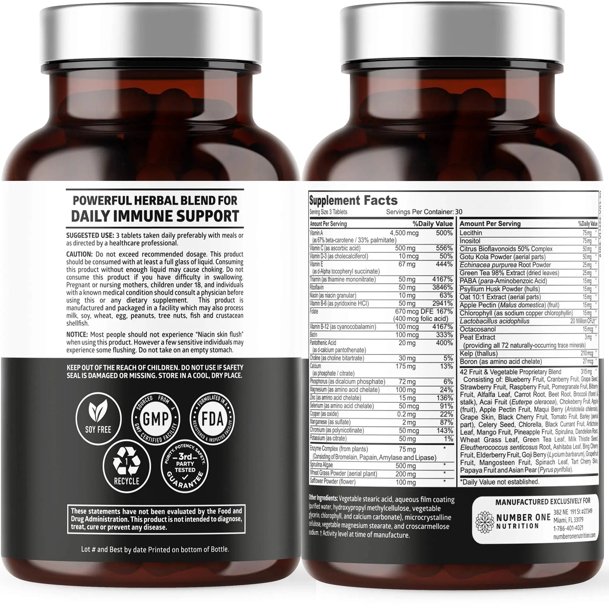 N1N Premium Plant Based Multivitamin [42 Powerful Ingredients] Men & Women Daily Multivitamins with Raw Veggies and Fruits, Probiotics Number One Nutrition buy supplements canada