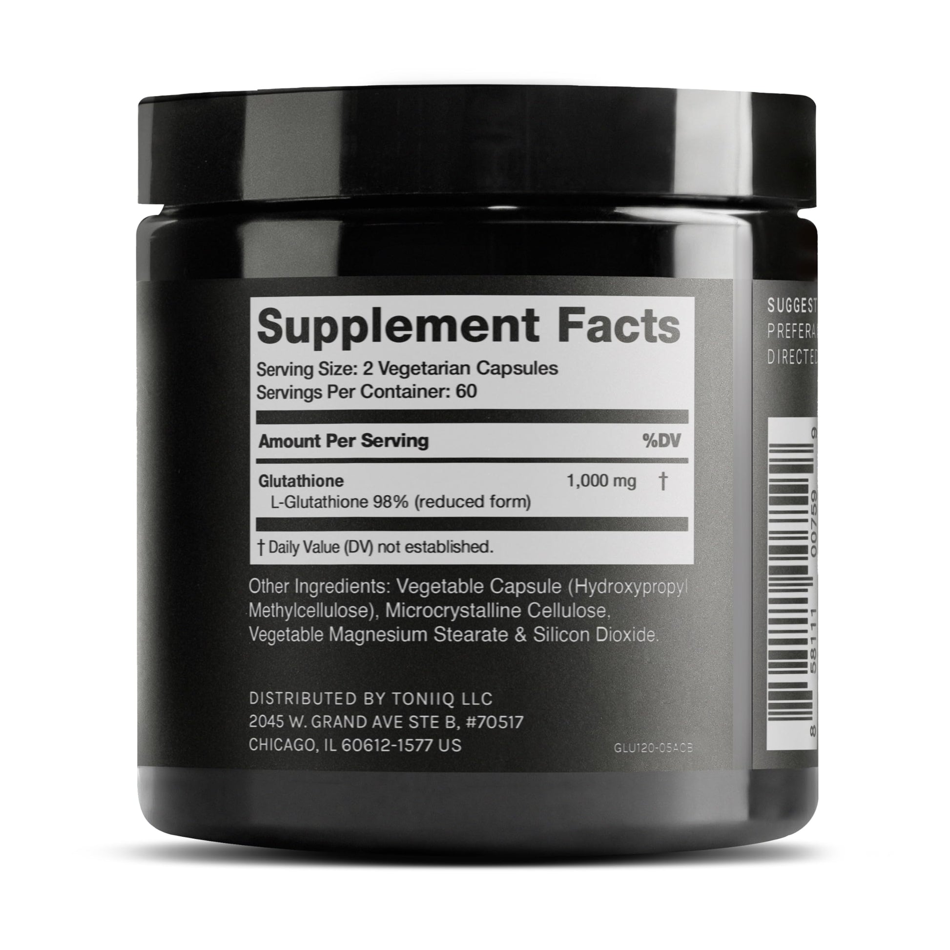 Toniiq Ultra High Strength Glutathione Capsules - 1000mg Concentrated Formula - 98%+ Highly Purified and Bioavailable - Non-GMO Fermentation - 120 Capsules Reduced Glutathione Supplement Toniiq buy supplements canada