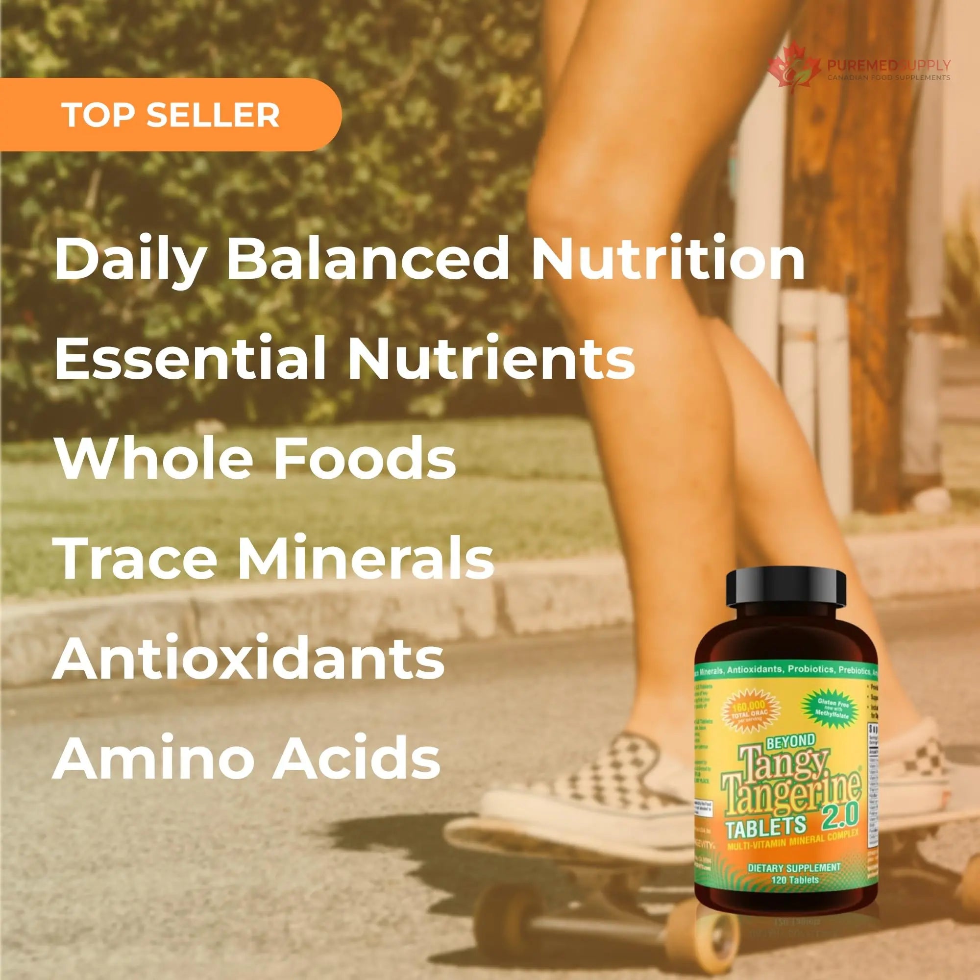 Youngevity Beyond Tangy Tangerine 2.0 Multi-Vitamin & Mineral Complex - Made with Natural & Whole Foods | 160,000 ORAC | 120 Tablets - 2-Pack Youngevity buy supplements canada