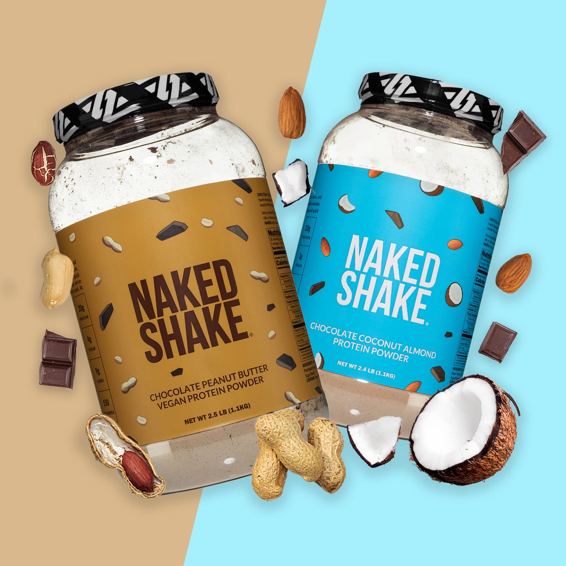Naked Shake - Chocolate Peanut Butter Protein Powder - Vegan Protein Powder from US NAKED buy supplements canada