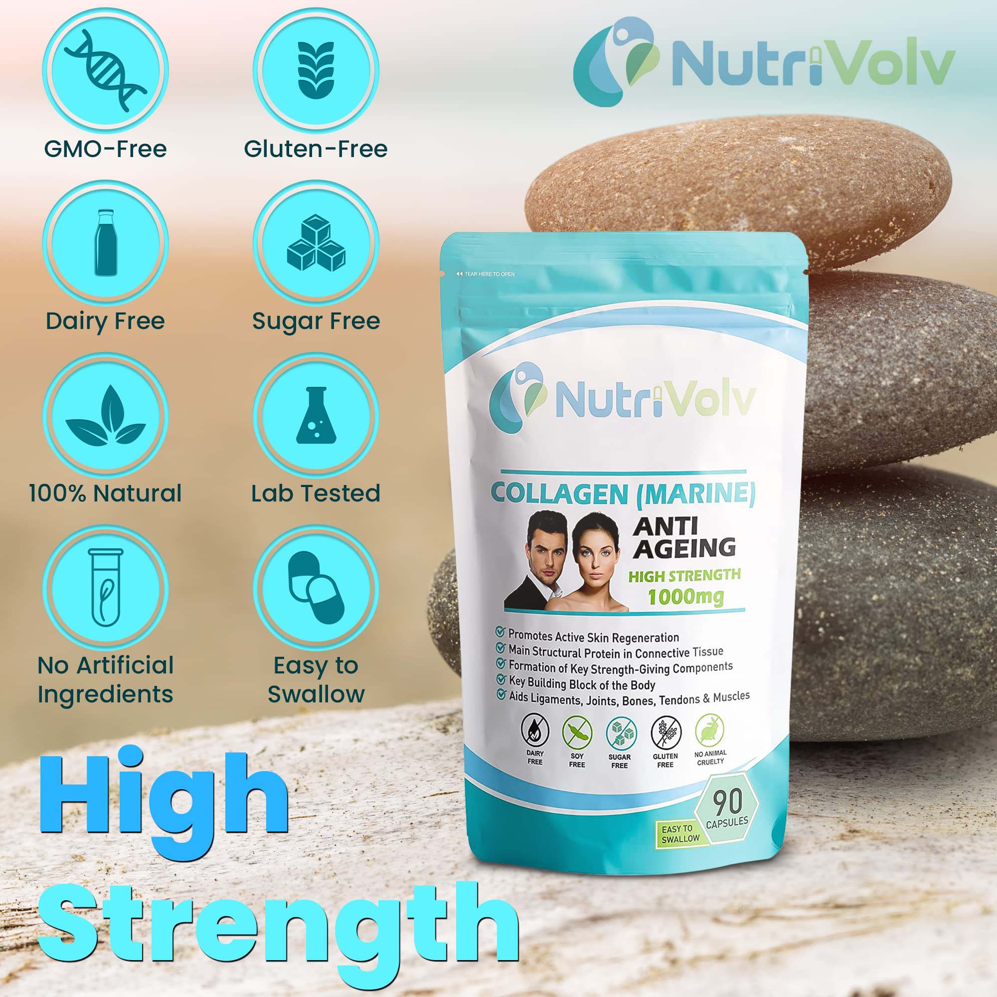 Nutrivolv Collagen Marine (1000mg) Supplement for Skin , Anti Ageing Nutrivolv buy supplements canada