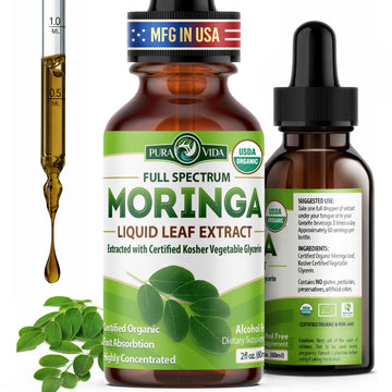 PURA VIDA MORINGA Leaf Extract Liquid Drops - USDA Organic Certified - Highly Purified, Bioavailable & Faster Absorption than Moringa Powder or Capsules PURA VIDA MORINGA buy supplements canada