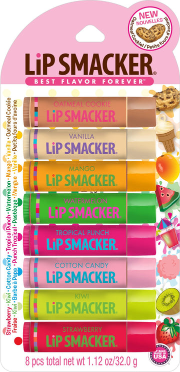 Lip Smacker Original & Best Holiday Flavored Lip Balm Party Pack, Oatmeal Cookie, Vanilla, Mango, Watermelon, Tropical Punch, Cotton Candy, Kiwi, Strawberry, Clear Lip Smacker buy supplements canada