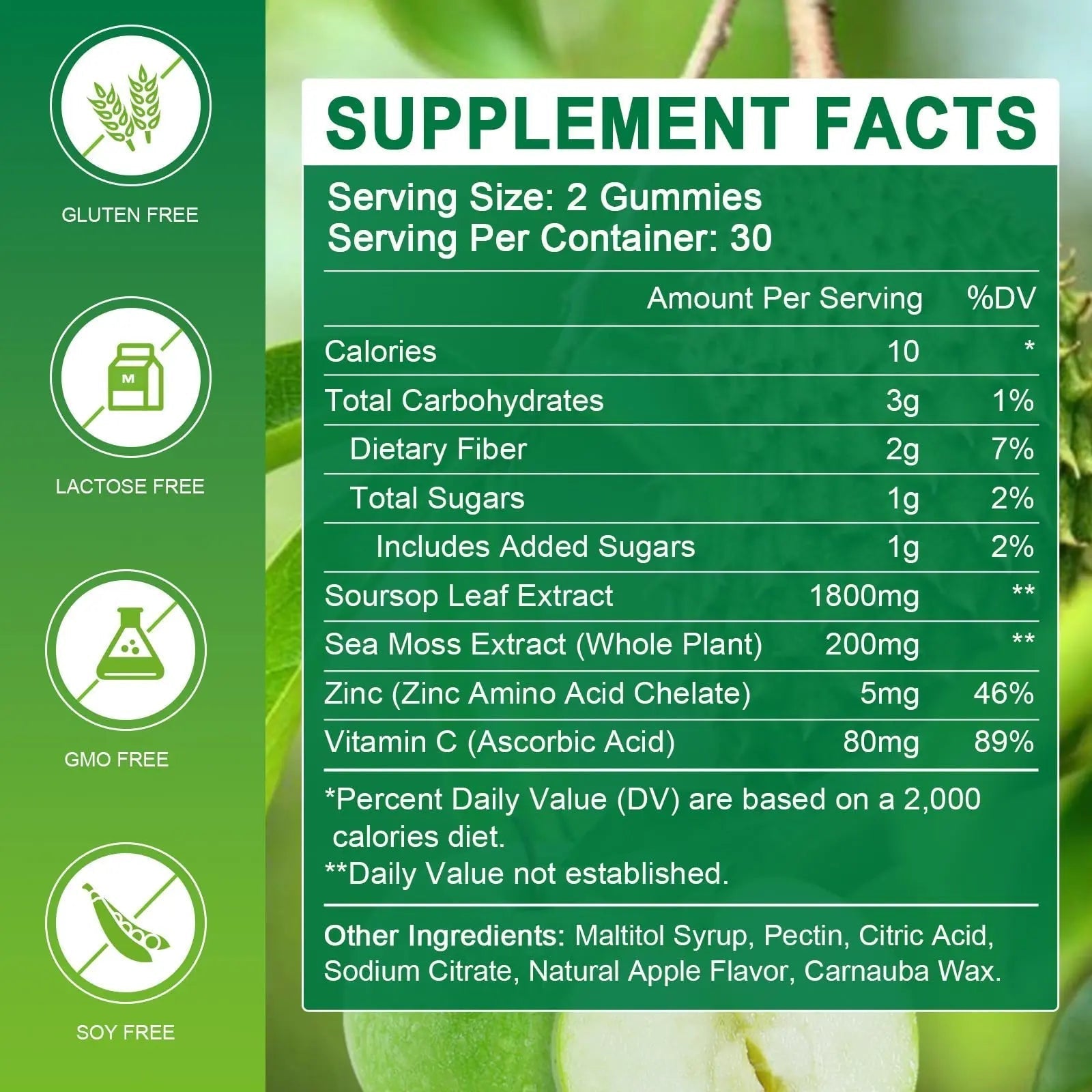 WOGORGT Soursop Graviola Gummies - Soursop Multivitamin Gummies with 200mg Sea Moss Extract for Antioxidant WOGORGT buy supplements canada