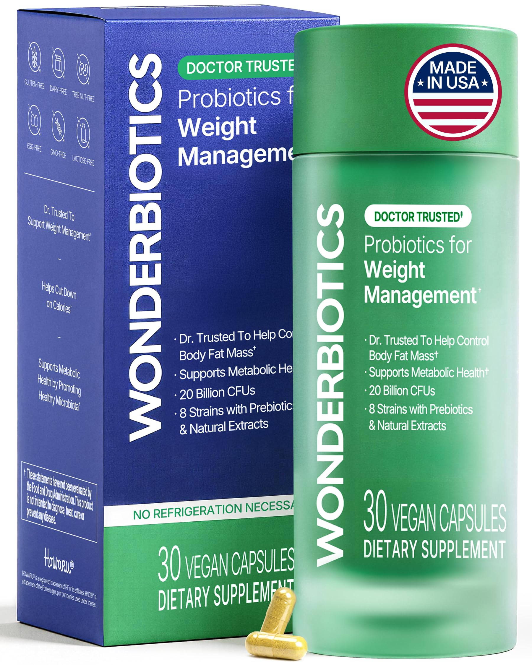 WonderBiotics Weight Management Probiotics for Women - Appetite Suppressant  + 8 Clinically Strains - Safe & Natural Loss, Belly Fat, No Side Effects - 30 CT WonderBiotics buy supplements canada
