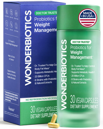 WonderBiotics Weight Management Probiotics for Women - Appetite Suppressant  + 8 Clinically Strains - Safe & Natural Loss, Belly Fat, No Side Effects - 30 CT WonderBiotics buy supplements canada