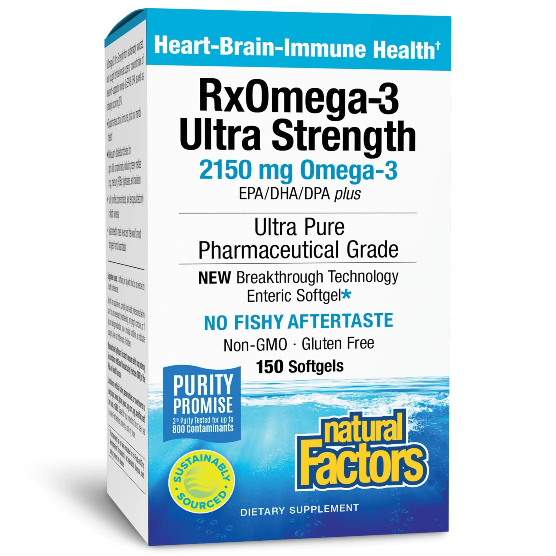 Natural Factors RxOmega-3 Ultra Strength - Brain & Heart Health Support - Eye Health Supplement with EPA & DHA - Supplement with Omega-3 Fatty Acids - 150 Softgels (75 Servings) Natural Factors buy supplements canada