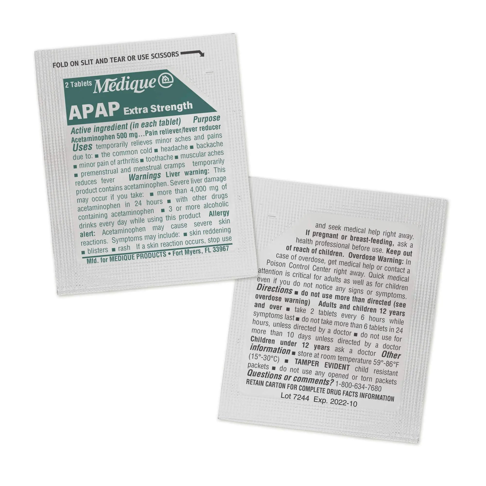Medique @ Home 70433 Extra Strength APAP Tablets, Non-Aspirin, 50 Packets (2 Tablets per Packet) Total-100 Count Medique buy supplements canada