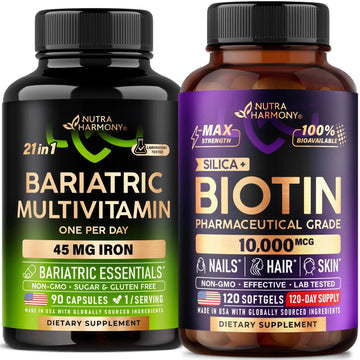 Bariatric Multivitamin Capsules & Biotin with Silicon Softgels NUTRAHARMONY buy supplements canada