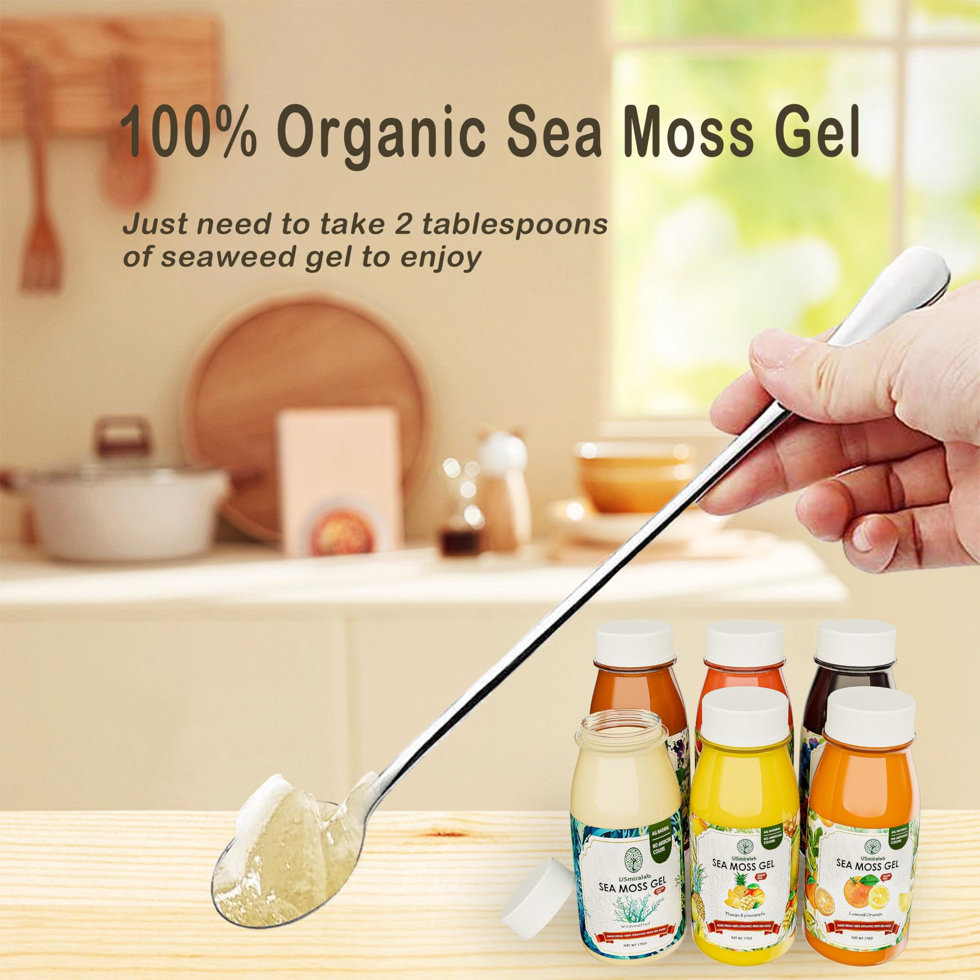 USMIRALAB Wildcrafted Sea Moss Gel for Purists： 6-Flavor Ritual Set (36oz) with Antioxidant Ocean Minerals | Pure Superfood Base Vegan USMIRALAB buy supplements canada