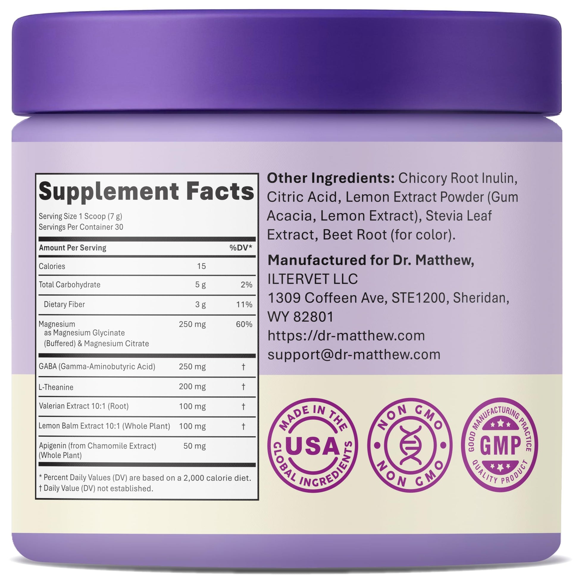 Magnesium Glycinate Powder for Sleep - Magnesium Sleep Aid Without Melatonin - Natural Sleep Drink Mix with GABA, L-Theanine, Apigenin, Valerian & Lemon Balm Dr. Matthew buy supplements canada