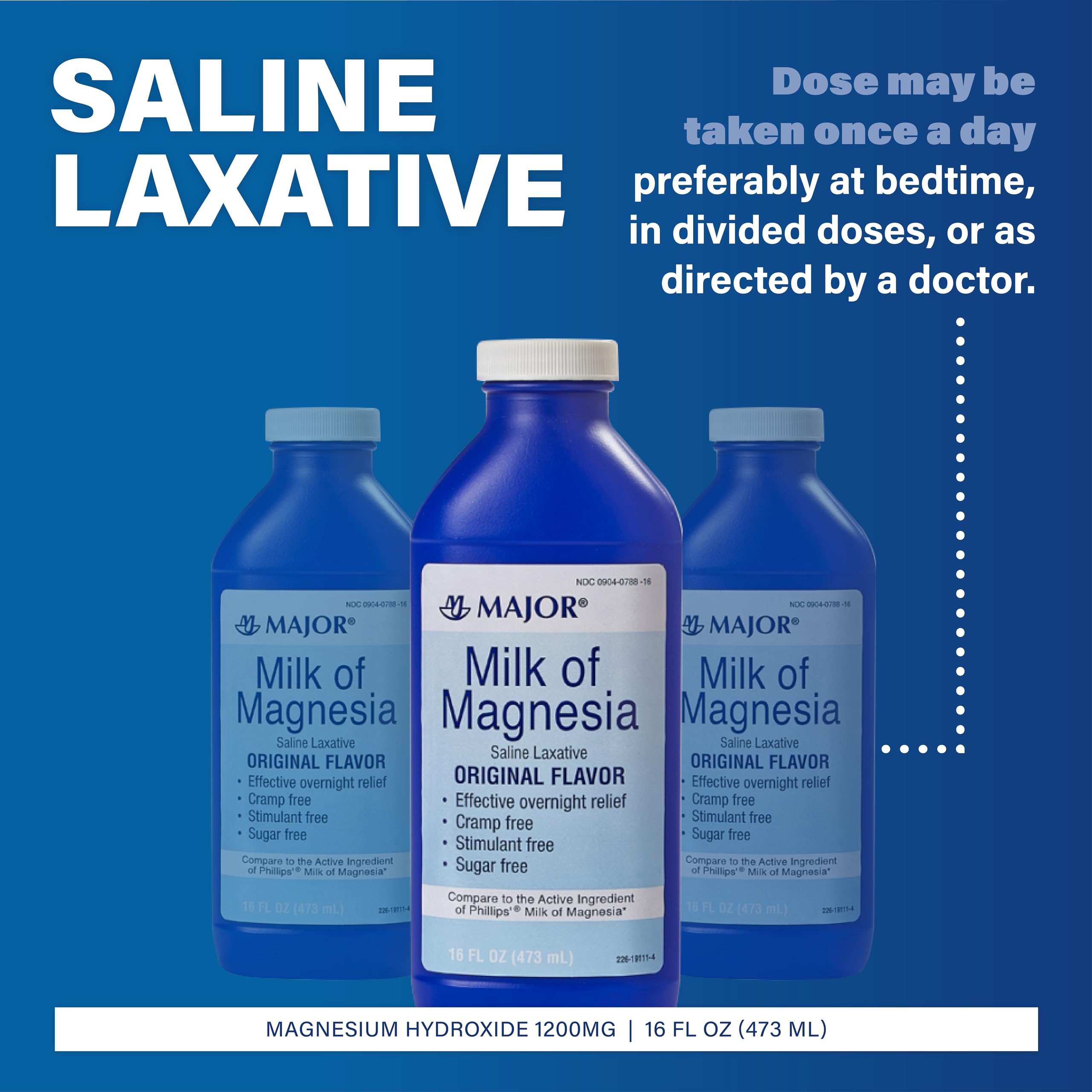 MAJOR Milk of Magnesia Saline Laxative - Original Flavor - Effective Overnight Relief - Stimulant-Free, Sugar-Free - 16 Fl Oz MAJOR buy supplements canada