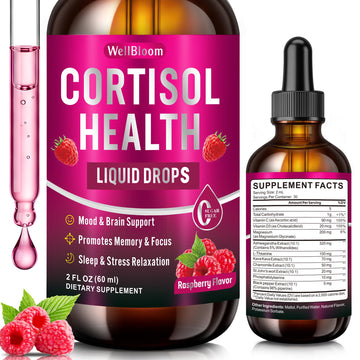 WellBloom Cortisol Reducer for Women & Men with Magnesium Glycinate, Ashwagandha, L-Theanine - Supports Stress Relief, Sleep & Heart Health, Nerves, Muscles - 2 Fl Oz WellBloom buy supplements canada