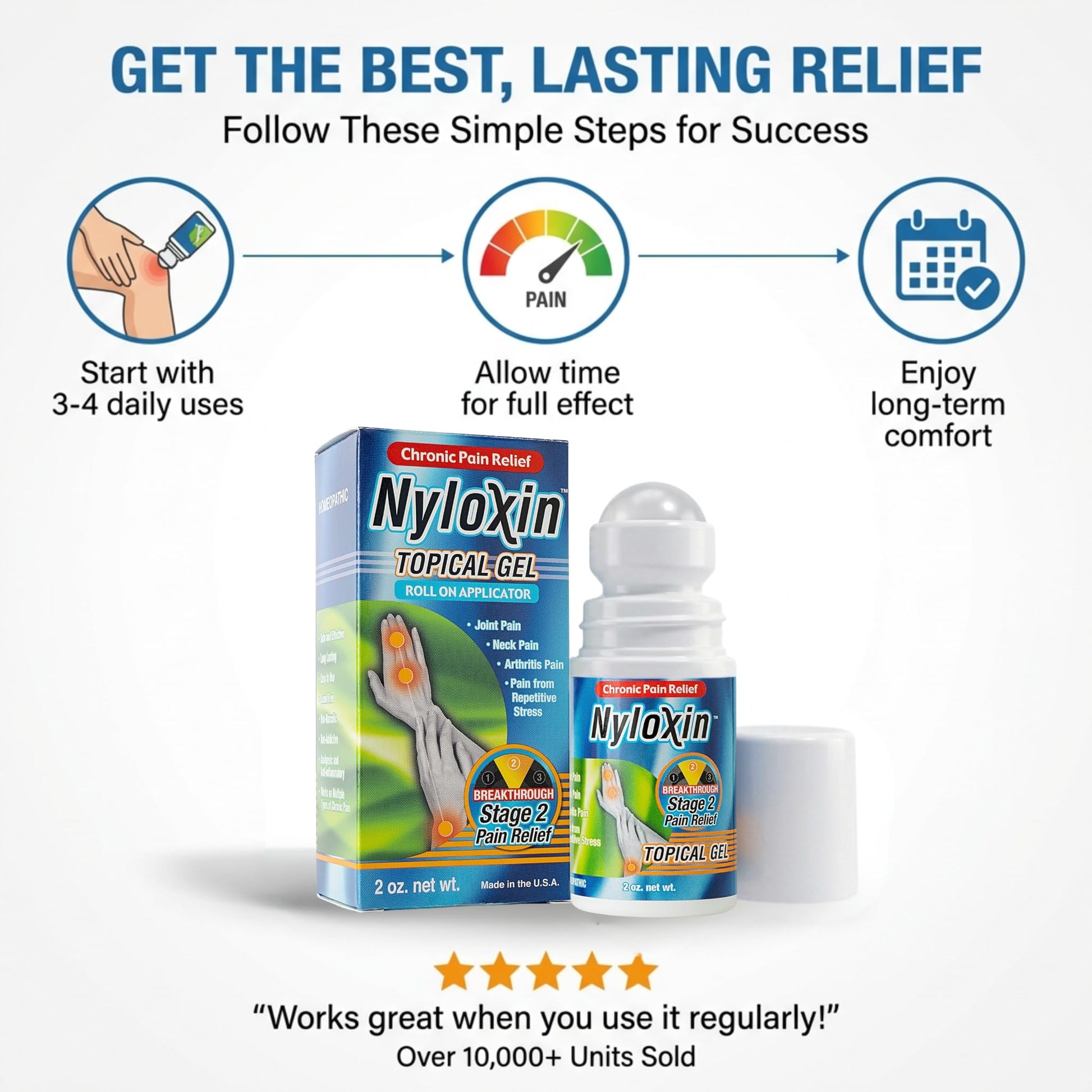 Nyloxin Extra Strength Roll-On Arthritis Pain Relief Gel, Back Pain Relief, Neuropathy Pain Relief, Nerve Pain Relief, Knee Pain Relief, Foot Pain Relief, Muscle Pain Relief, Joint Pain (2 oz) Nyloxin buy supplements canada