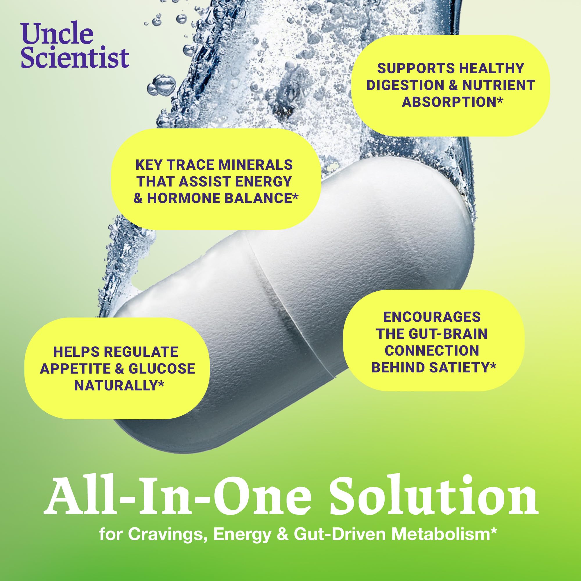 Uncle Scientist GLP-1 Probiotic Dietary Supplement, Supports Healthy Appetite and Metabolic Function - Chromium, Green Tea, Cinnamon, Probiotics & Herbal Blend, 60 Capsules (30-Day Supply) Uncle Scientist buy supplements canada
