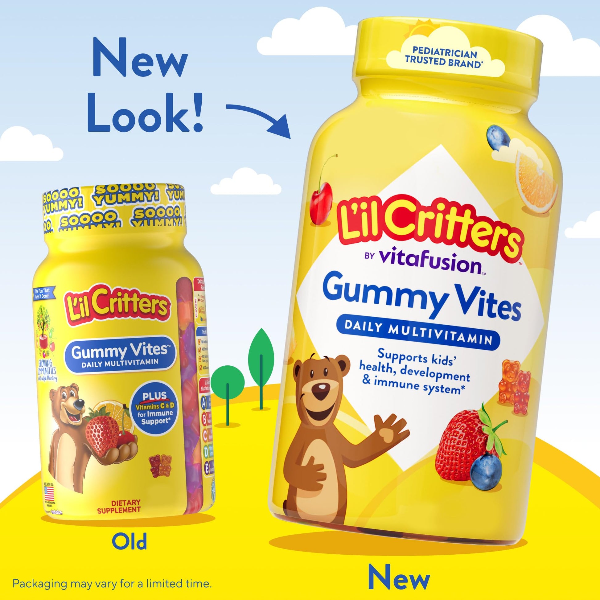 L'il Critters Gummy Vites Daily Kids Multivitamins Assorted Fruit Flavors for Ages 2+ Toddlers & Kids, Gummy Vitamin with Vitamin C and D Lil Critters buy supplements canada