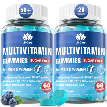 Methylated Multivitamin for Men/Women Gummies, Mens/Womens Multivitamin 50 Plus, with Glucosamine Chondroitin MSM Echinacea Sugar Free LILICARE buy supplements canada