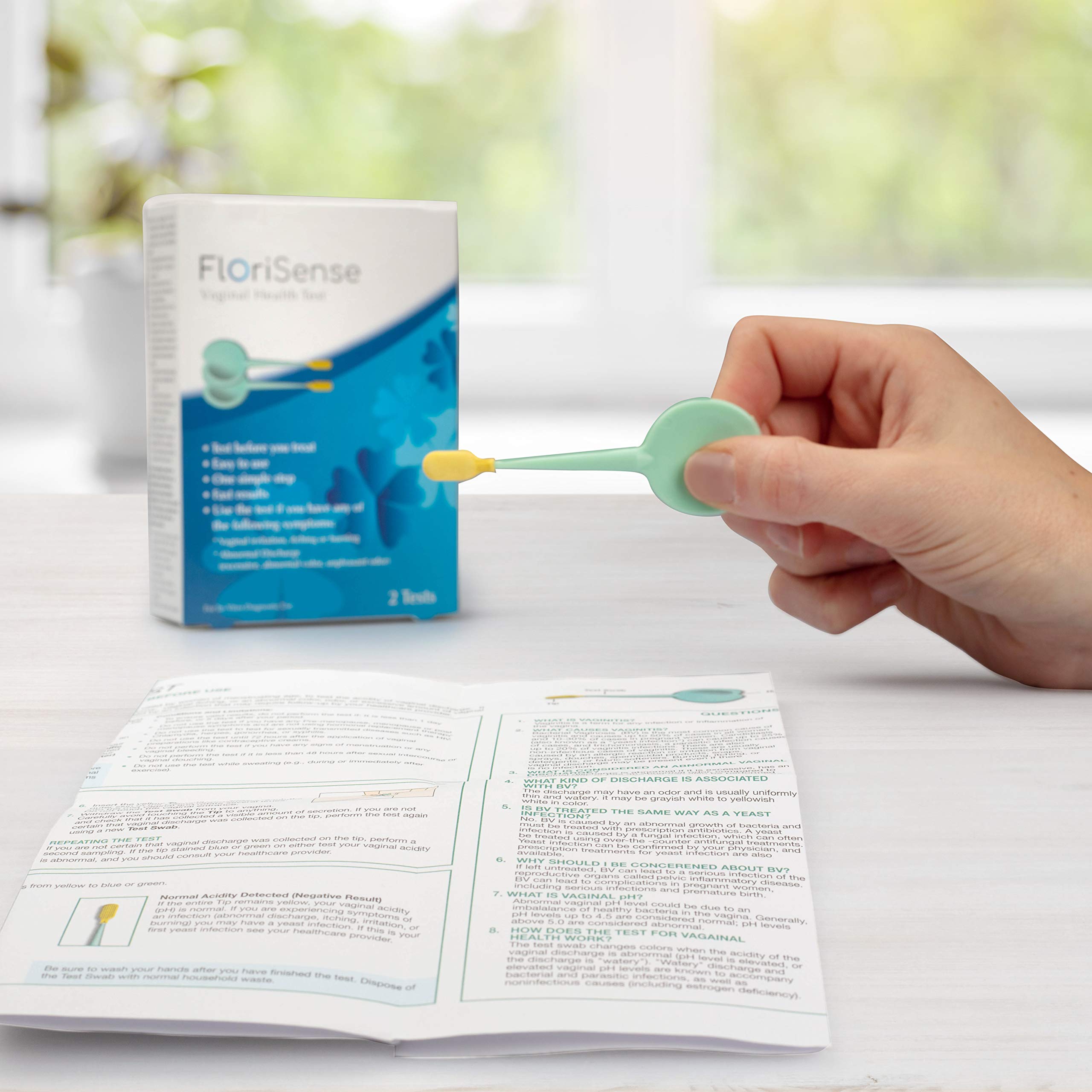 FloriSense Vaginal Health pH Test Kit - OTC Vaginal Acidity Test - Bacterial Vaginosis and Yeast Infections - 2 Swabs, Detect Feminine Imbalance - Before You Treat, Easy to Read Results in Seconds FloriSense buy supplements canada
