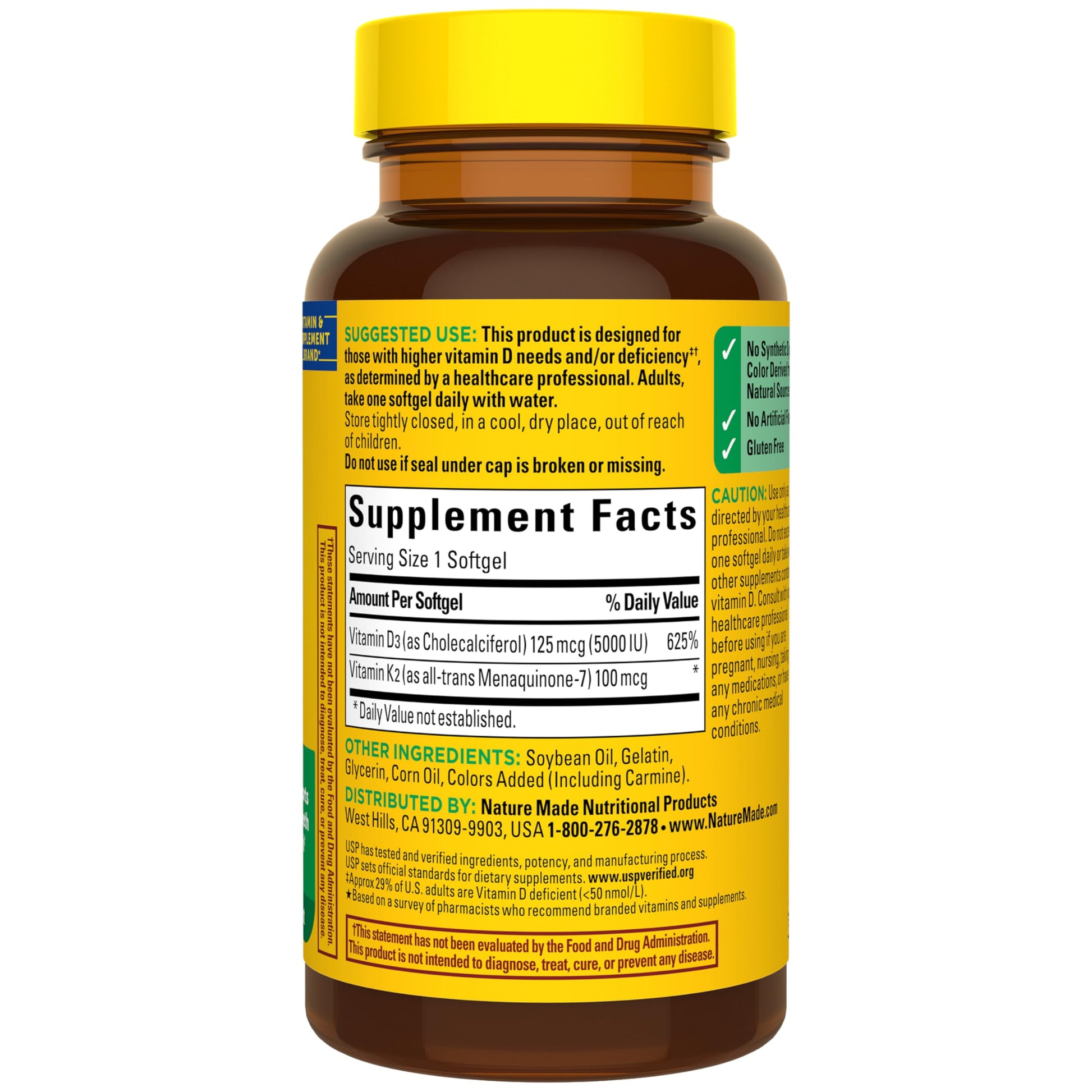 Nature Made Vitamin D3 K2 Supplement, 5000 IU (125 mcg) Vitamin D for Bone, Teeth, Muscle and Immune Support Nature Made buy supplements canada