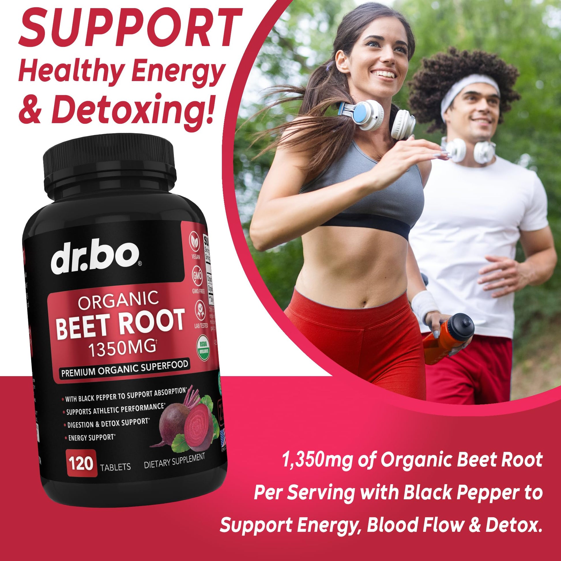 Organic Beet Root Capsules Supplements - 1350mg Beetroot Powder Extract Pills, Organic DR. BO buy supplements canada