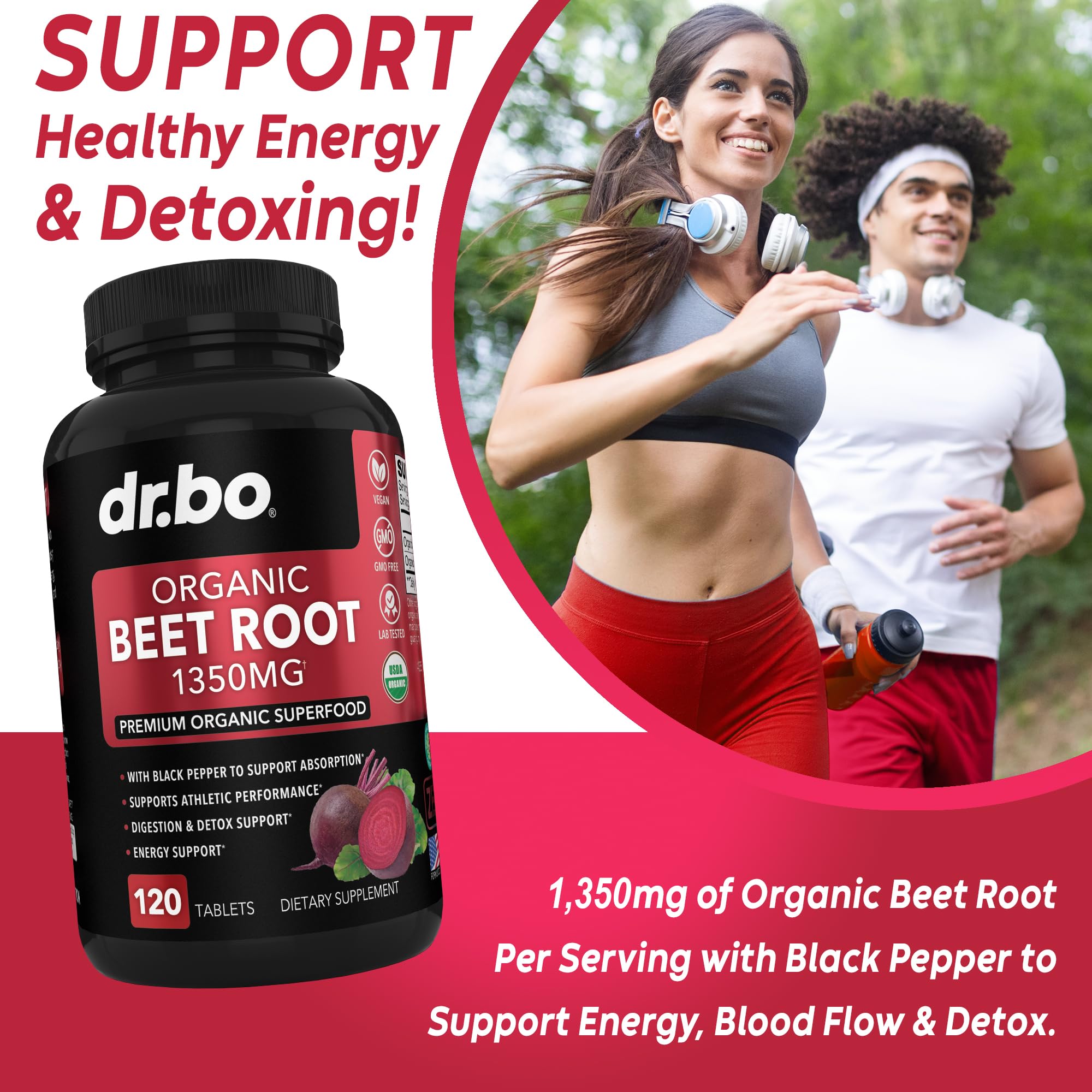Organic Beet Root Capsules Supplements - 1350mg Beetroot Powder Extract Pills, Organic DR. BO buy supplements canada